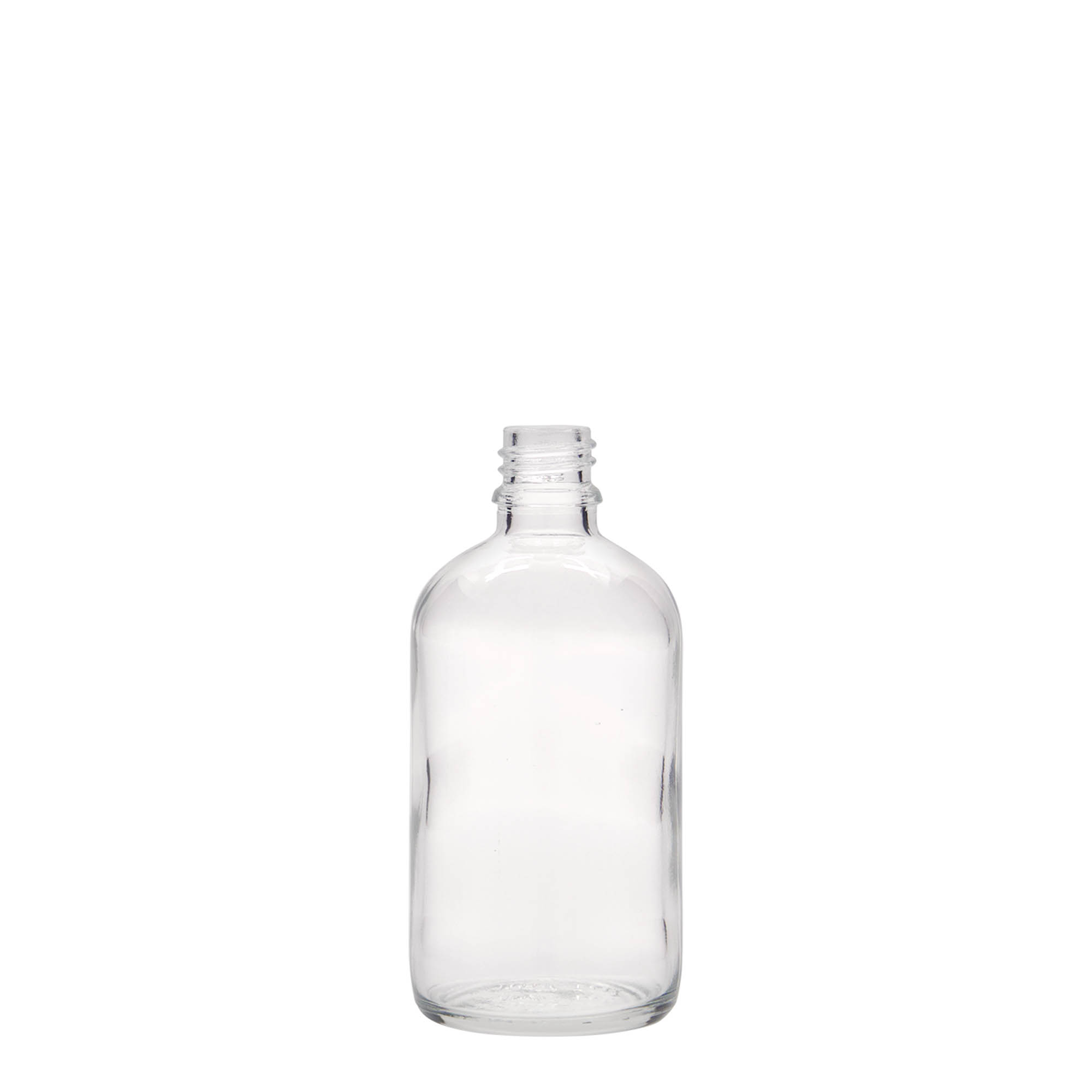 100 ml meditsiinipudel, klaas, suuava: DIN 18 100 ml meditsiinipudel, klaas, suuava: DIN 18