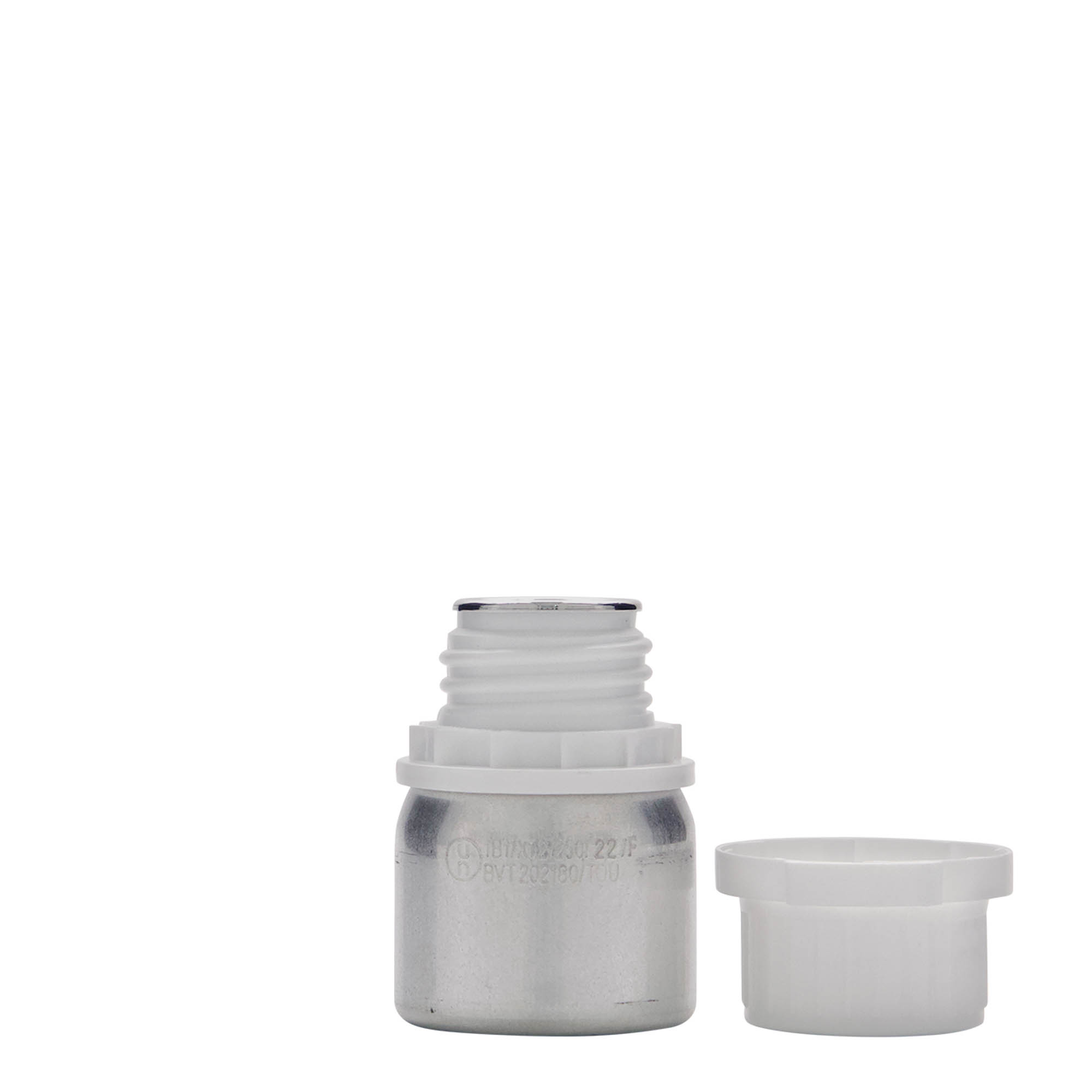 50 ml alumiiniumflakon, metall, hõbedane, suuava: DIN 32