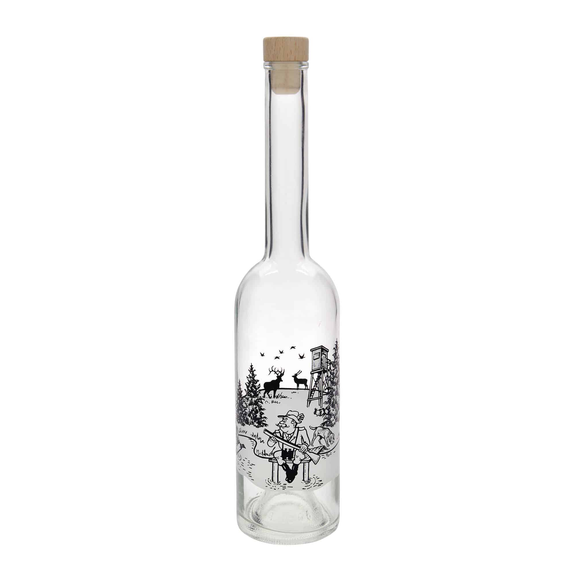 500 ml klaaspudel 'Opera', motiiv: jahimees, sulgur: kork