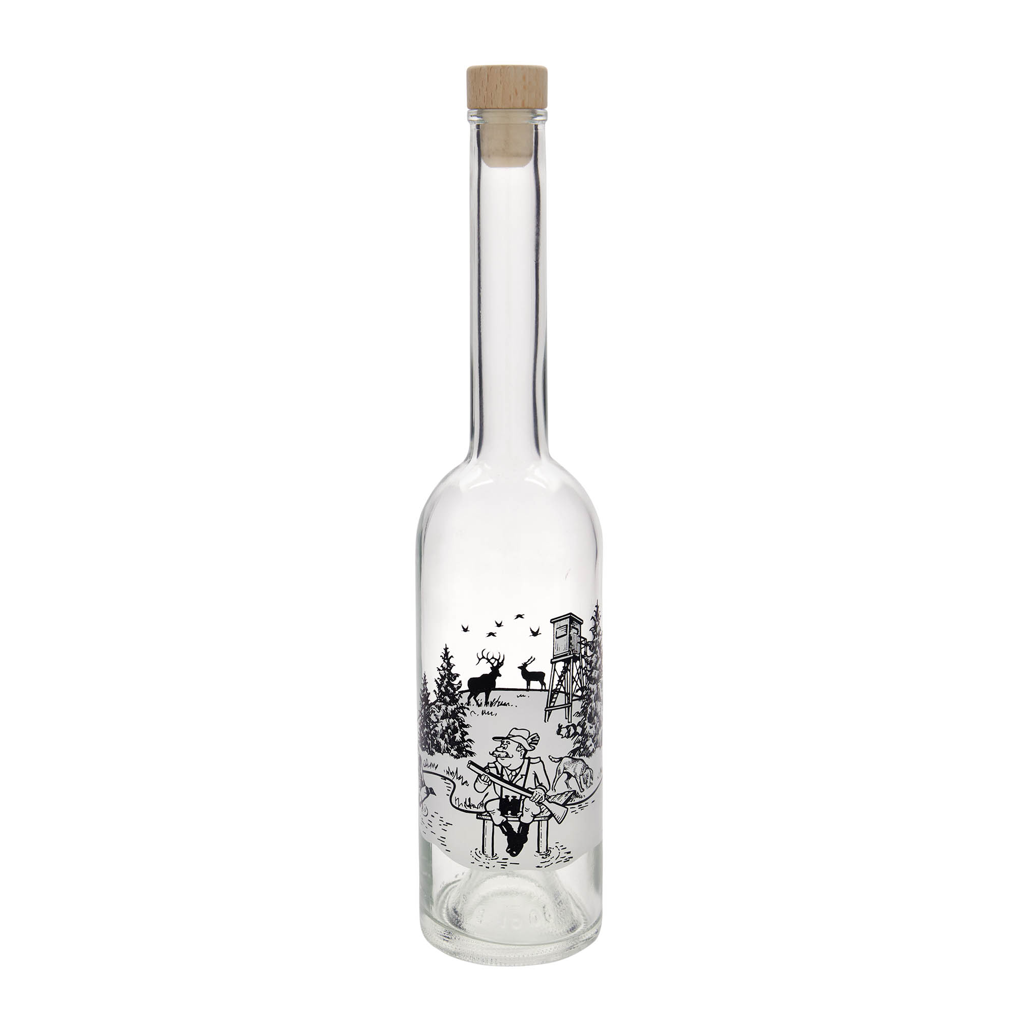500 ml klaaspudel 'Opera', motiiv: jahimees, suue: kork