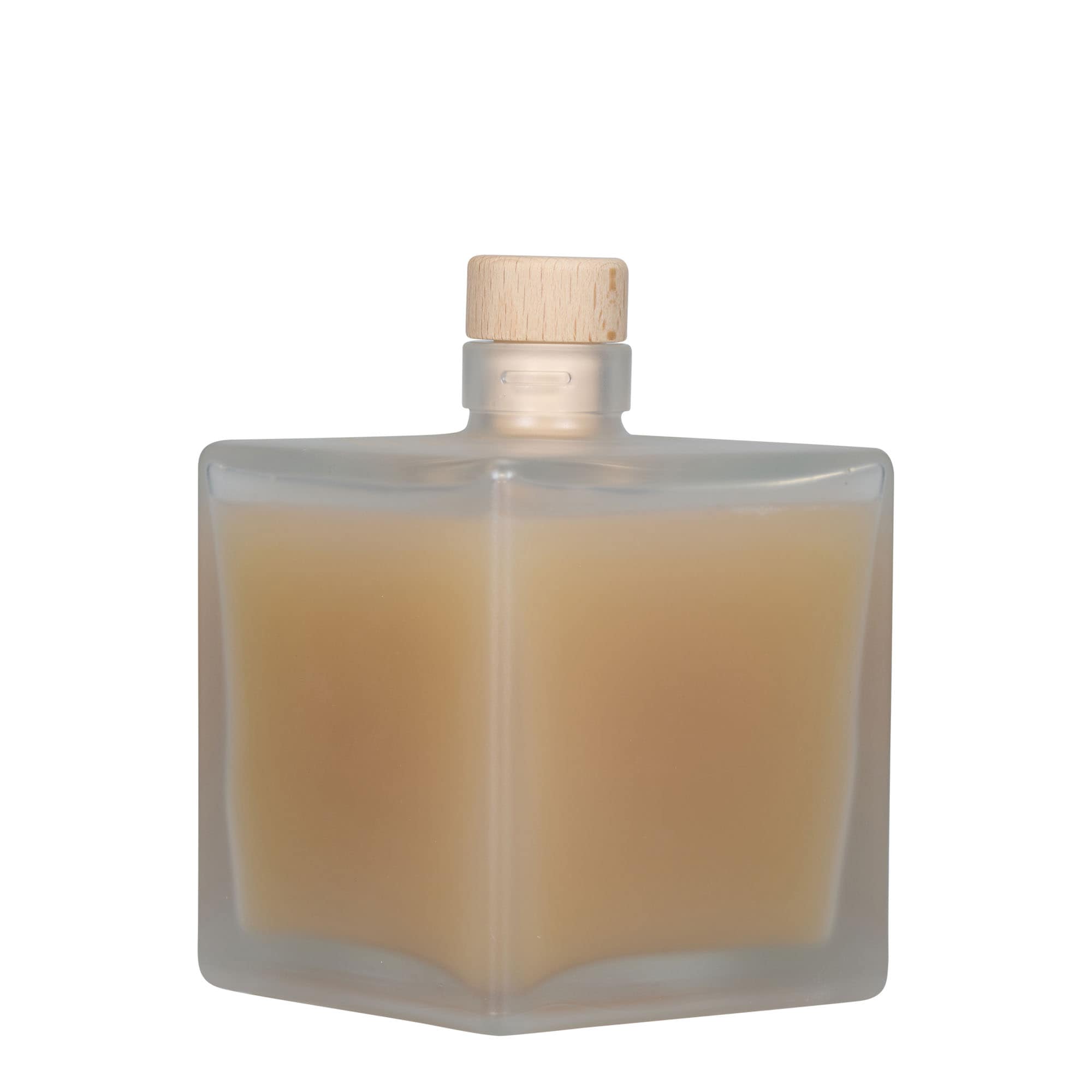 500 ml klaaspudel 'Cube', ruudukujuline, matt, sulgur: kork