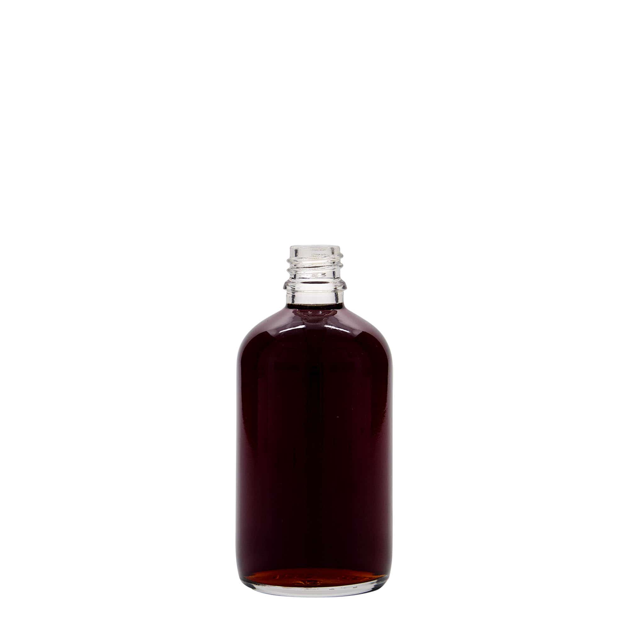 100 ml meditsiinipudel, klaas, suuava: DIN 18