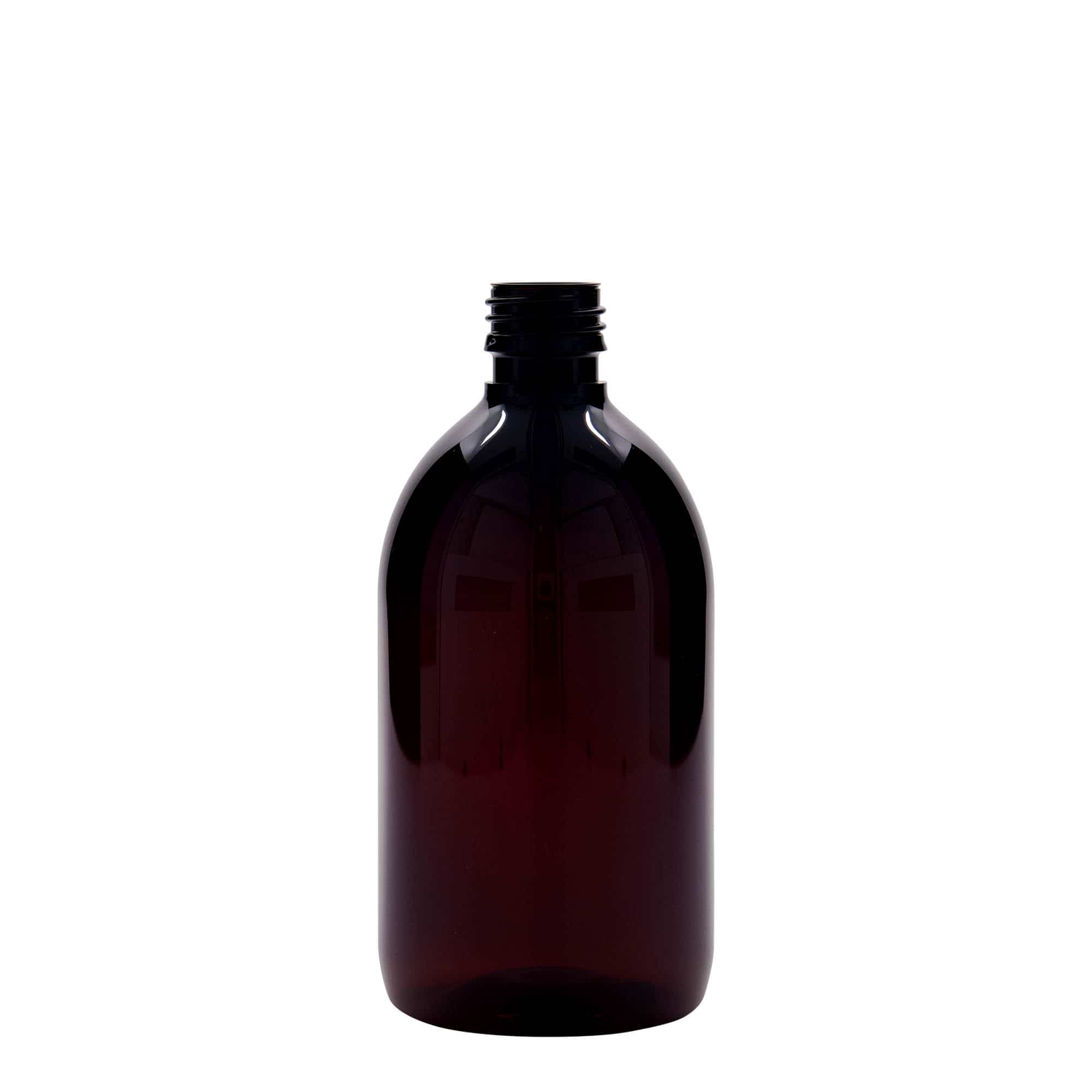 500 ml PET-rohupudel, pruun, plast, sulgur: PP 28 500 ml PET-rohupudel, pruun, plast, sulgur: PP 28