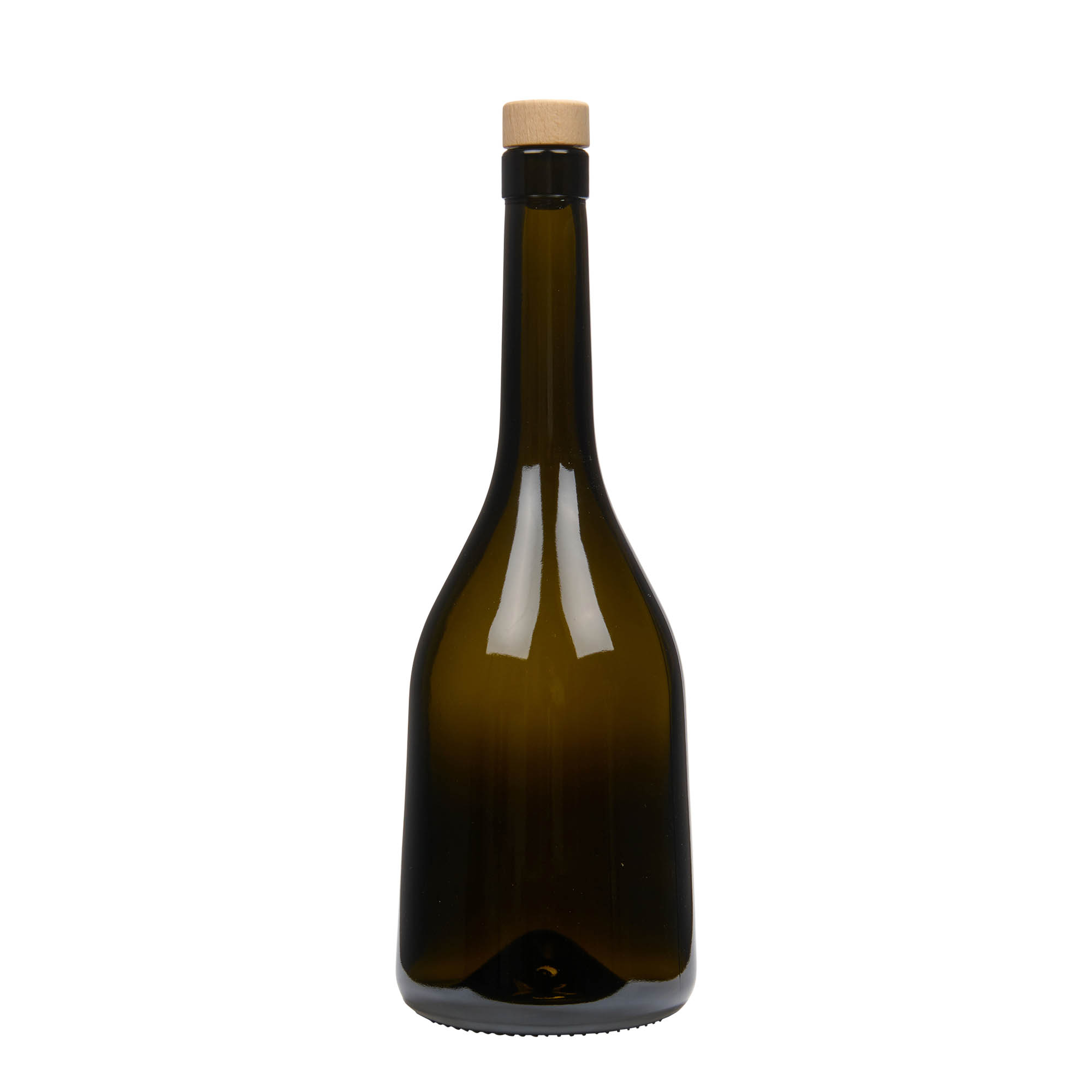 750 ml klaaspudel 'Rustica', antiikroheline, suuava: kork