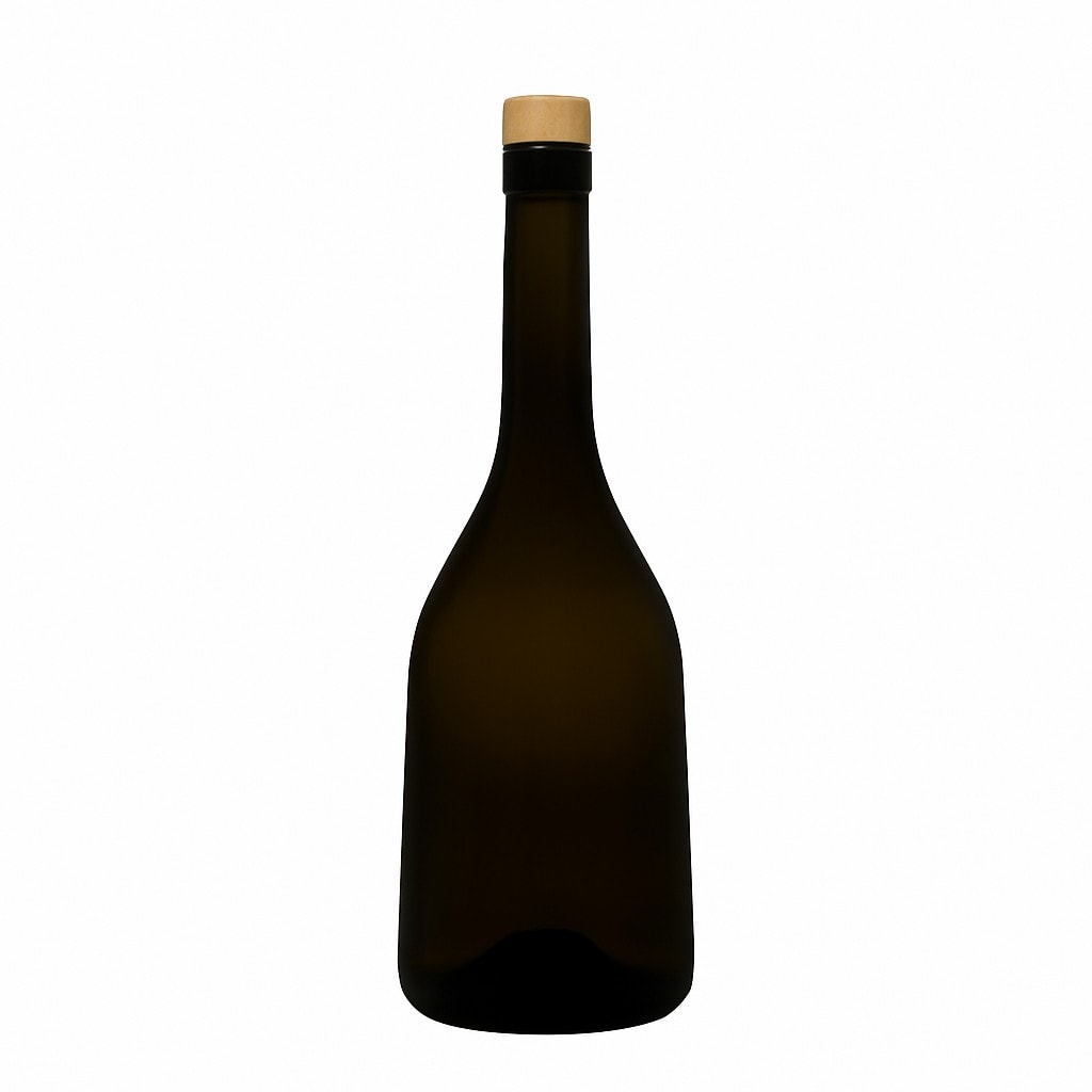 750 ml klaaspudel 'Rustica', antiikroheline, suuava: kork