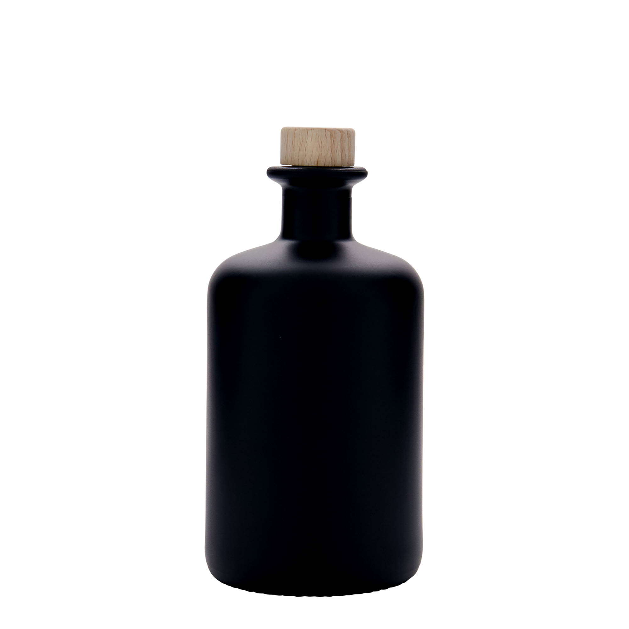 500 ml apteegipudeliklaas, must, suuava: kork
