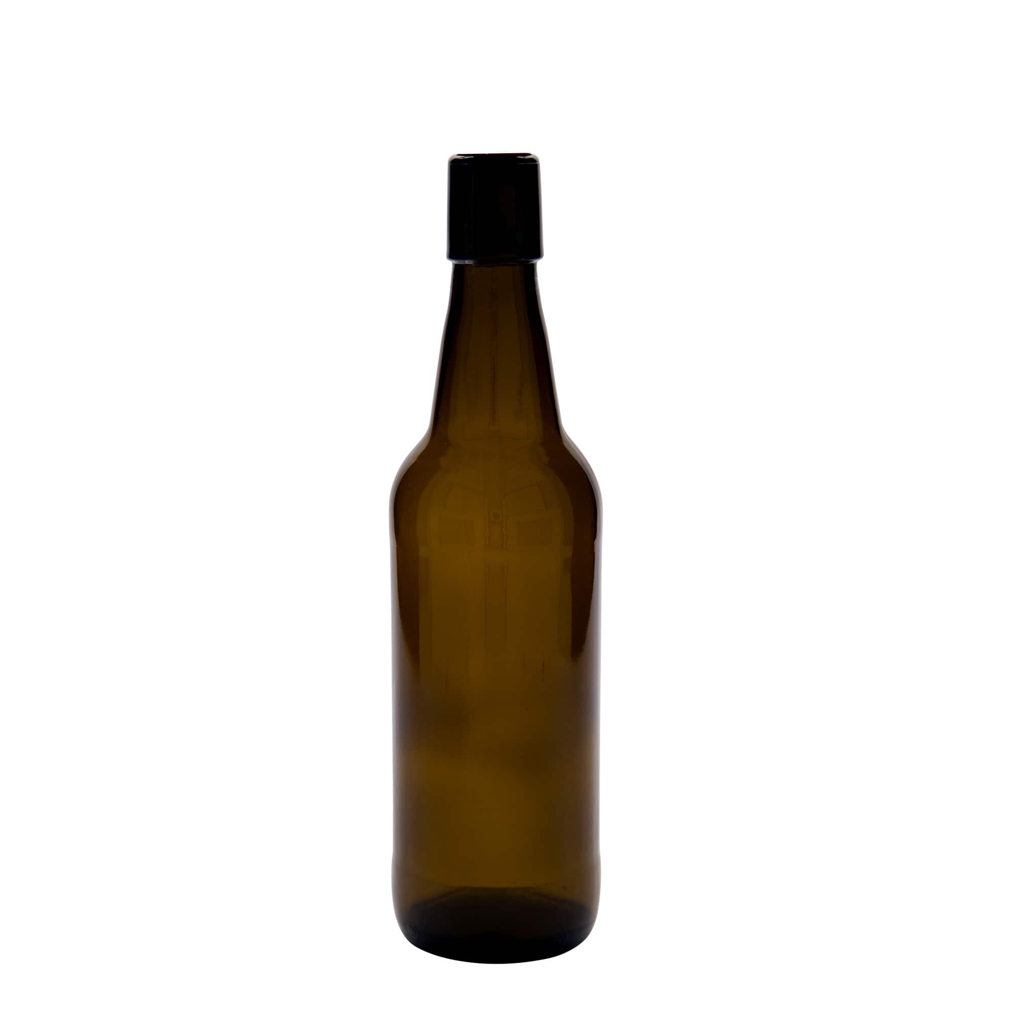 500 ml õllepudel, klaas, pruun, sulgur: traatkork 500 ml õllepudel, klaas, pruun, sulgur: traatkork