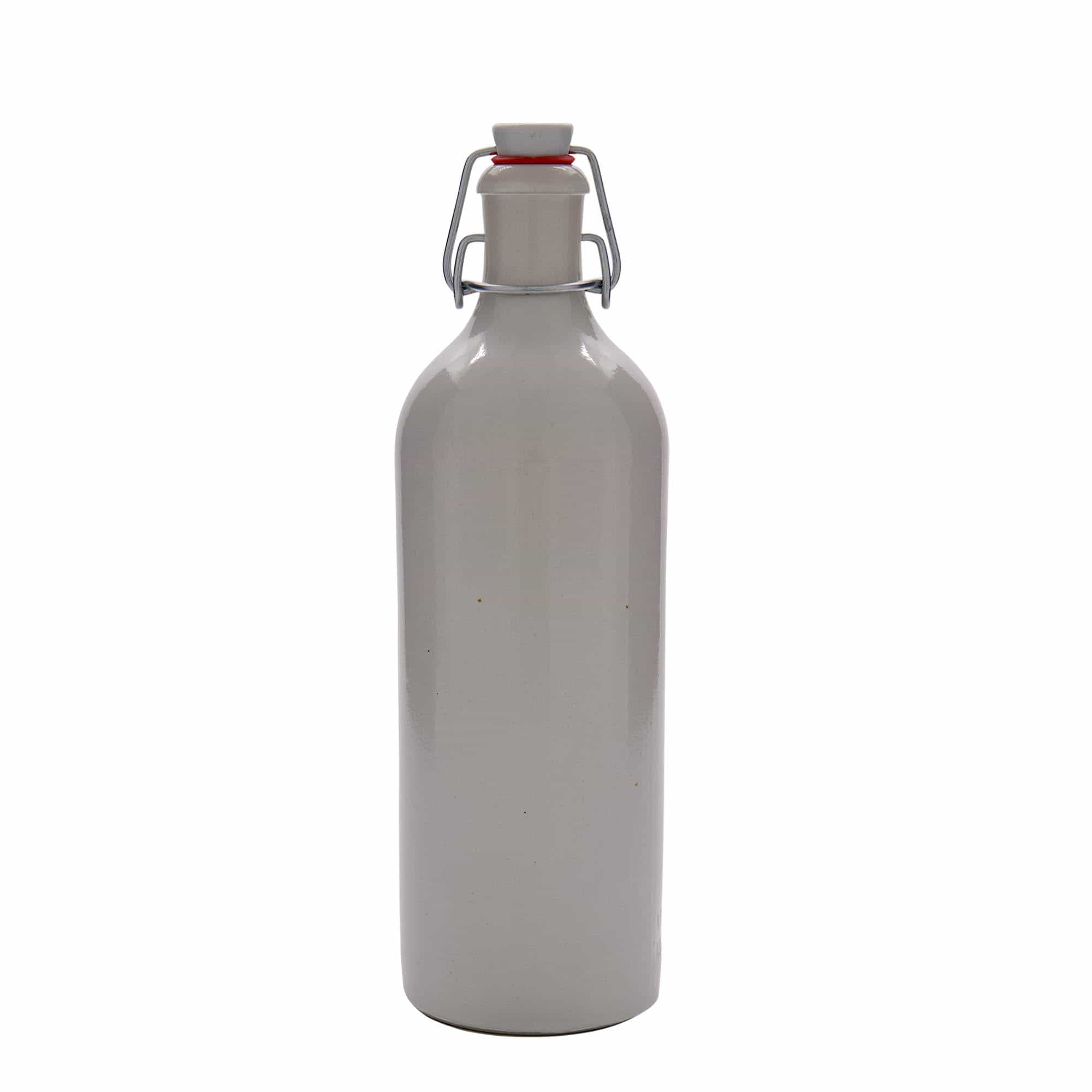 750 ml keraamiline pudel, kivikeraamika, valge, sulgur: traatkork