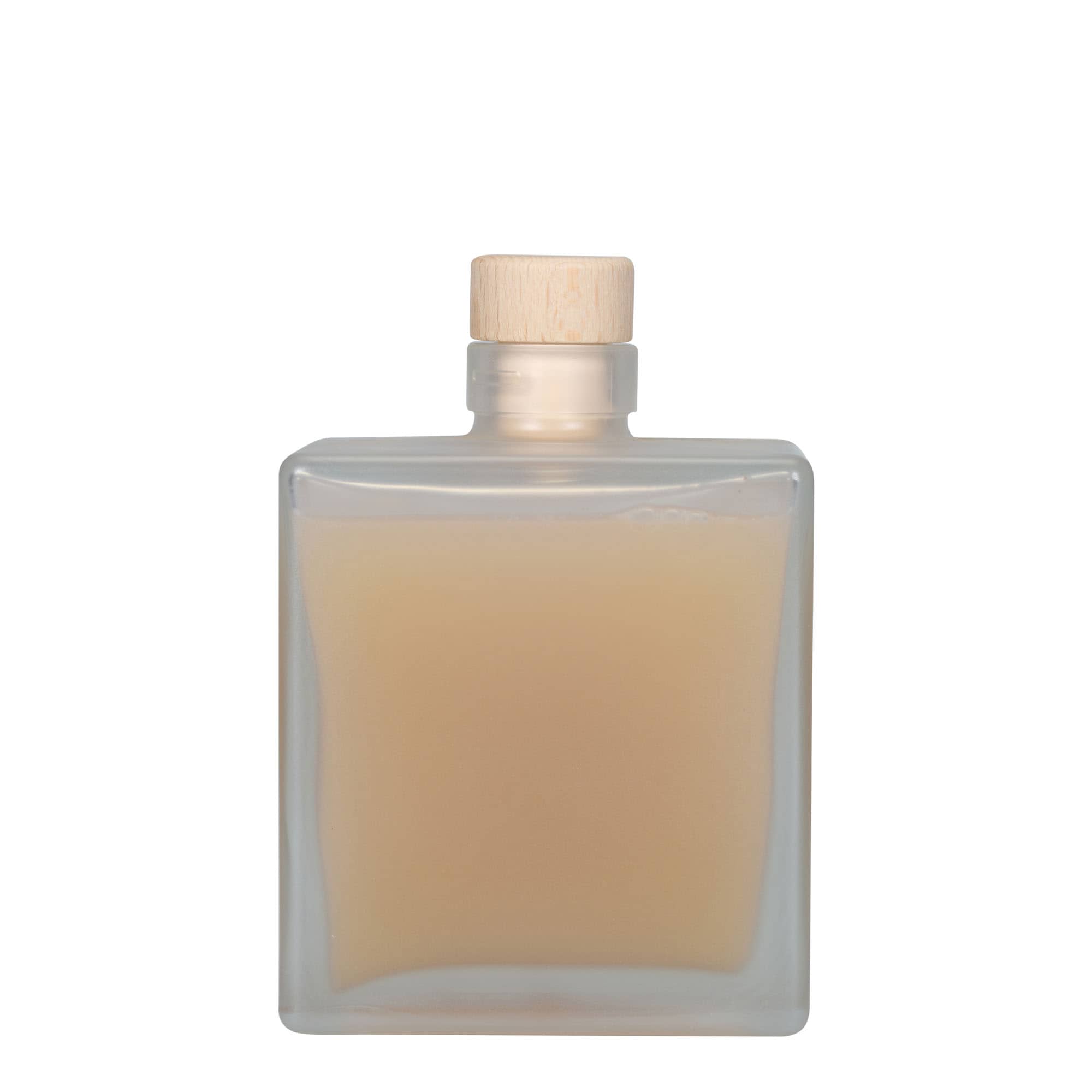 500 ml klaaspudel 'Cube', ruudukujuline, matt, sulgur: kork