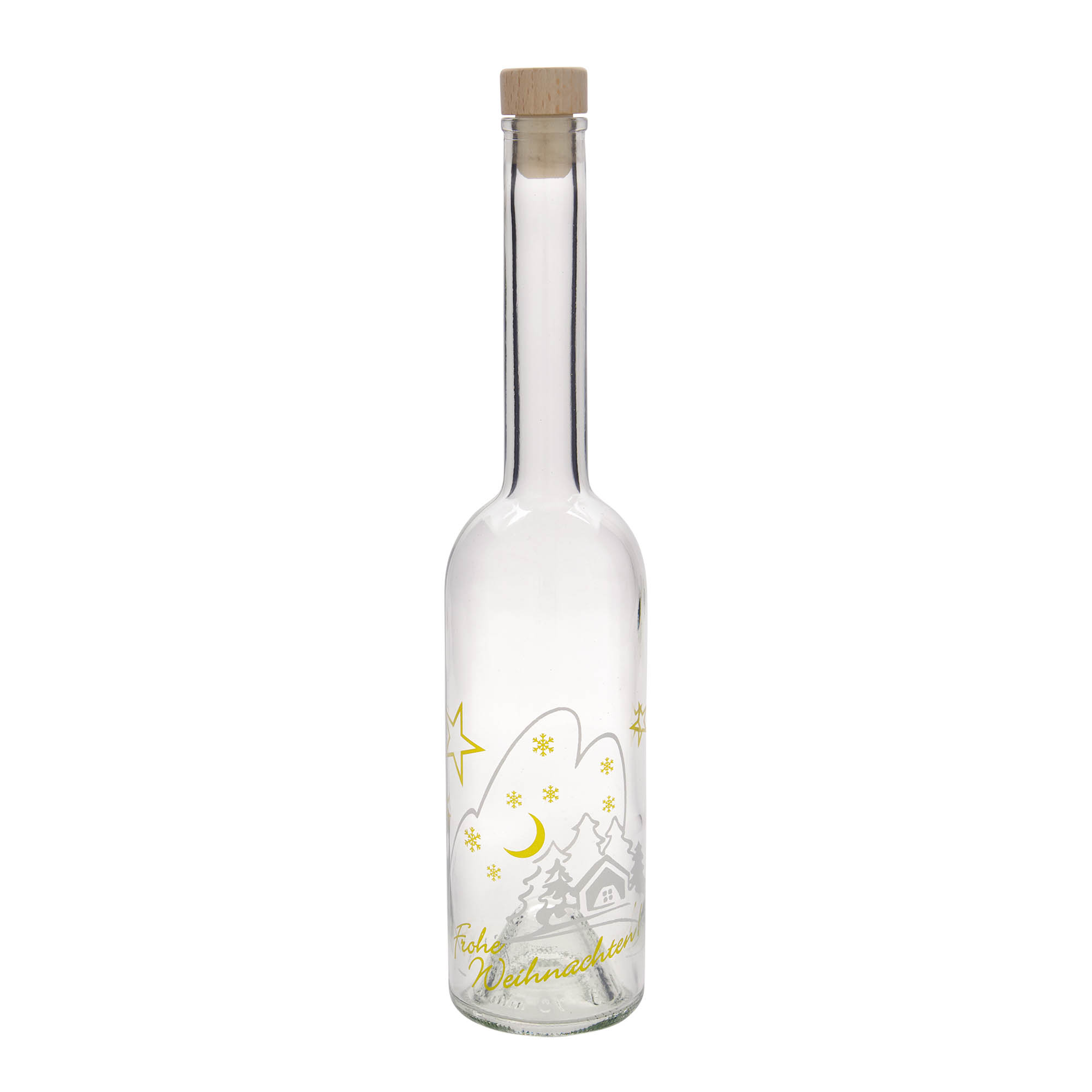 500 ml klaaspudel 'Opera', motiiv: jõuluidüll, suuava: kork
