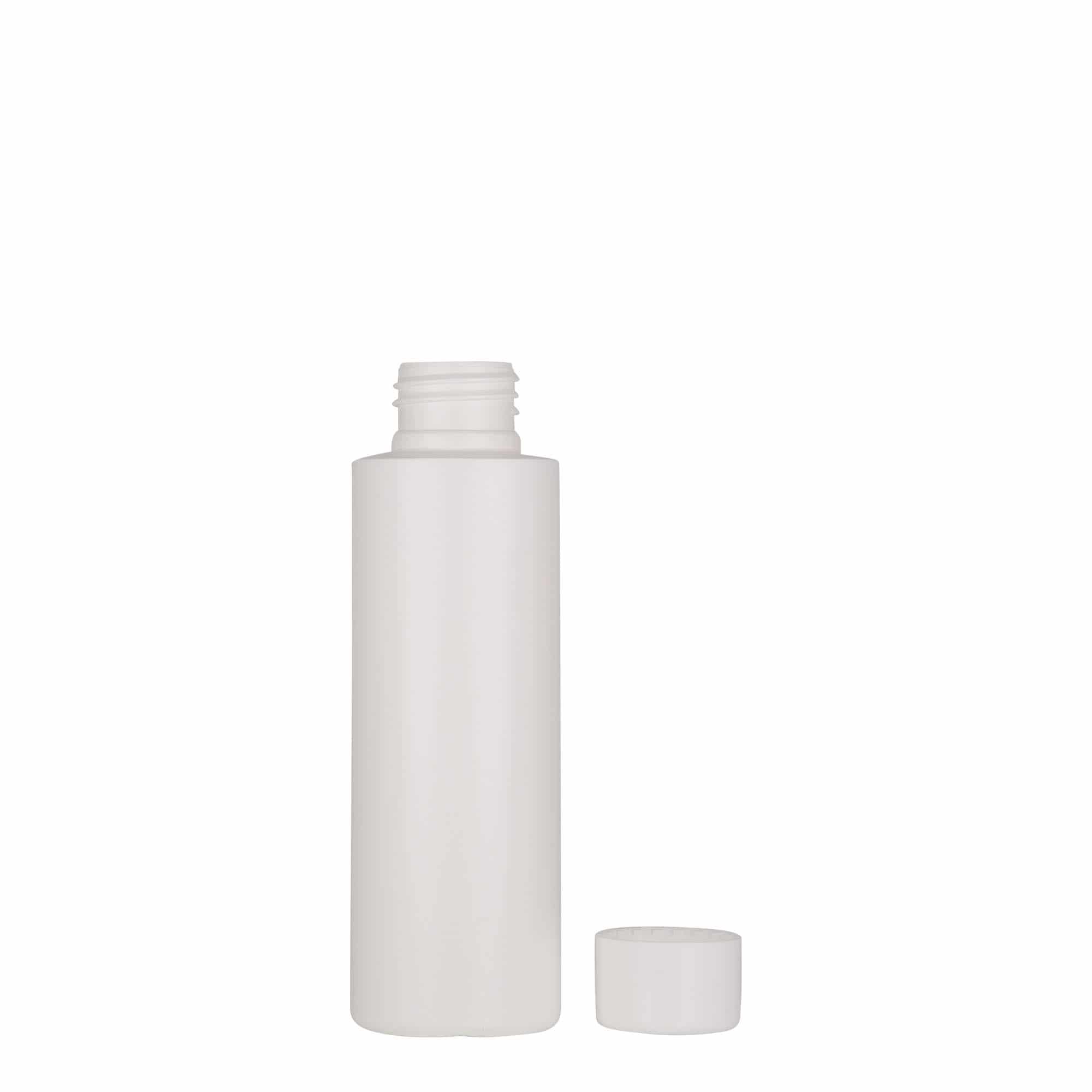 100 ml plastpudel 'Pipe', Green HDPE, valge, sulgur:  24/410