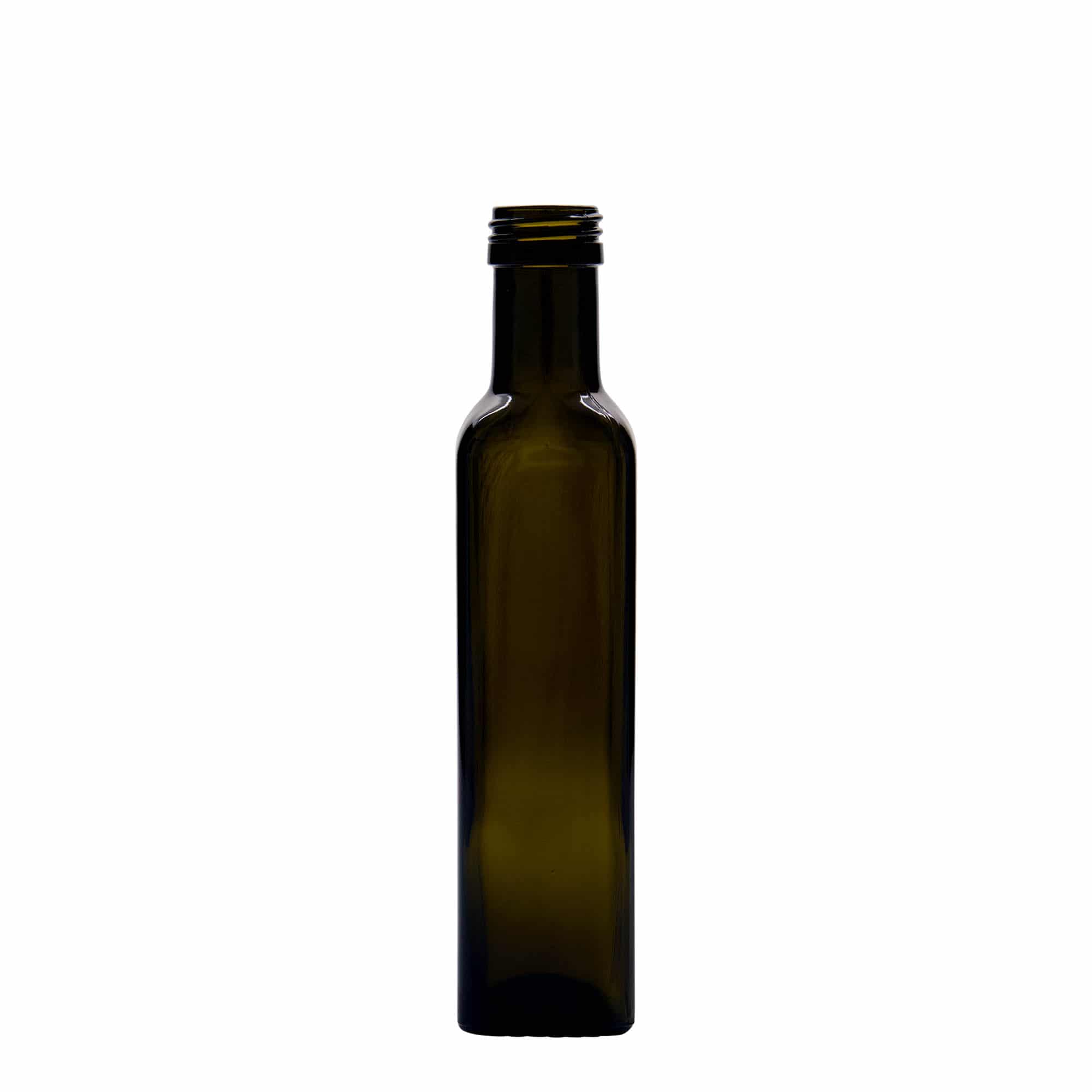 250 ml klaaspudel 'Marasca', ruudukujuline, antiikroheline, suu: PP 31,5