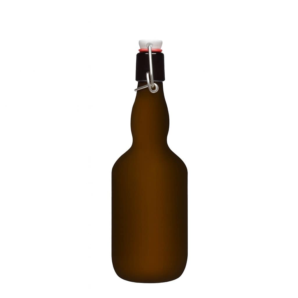 500 ml õllepudel kaelaga, klaas, antiikroheline, suuava: klambrikork