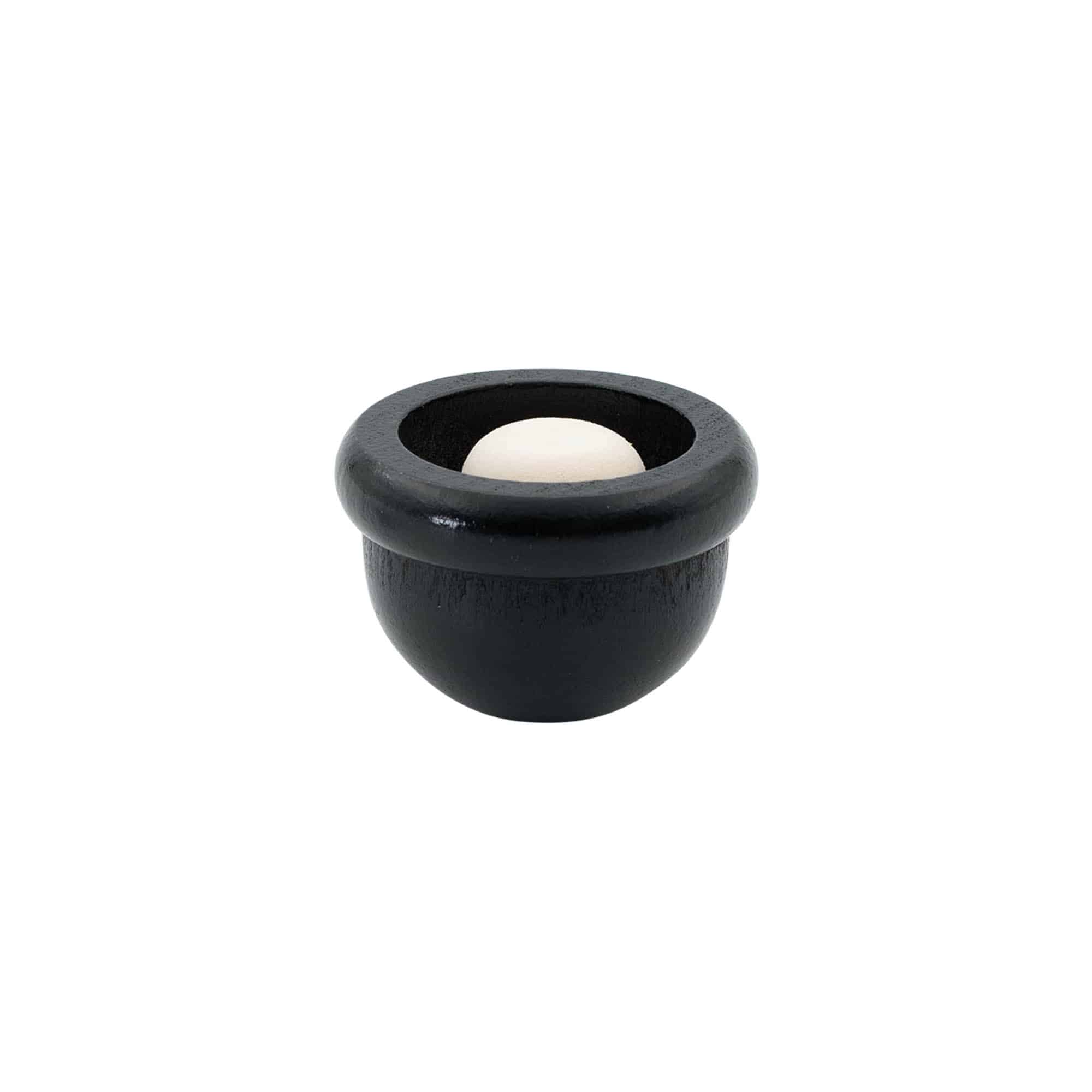 Käepideme kork 19 mm "Melon", puit/PE, must, suuava jaoks: kork