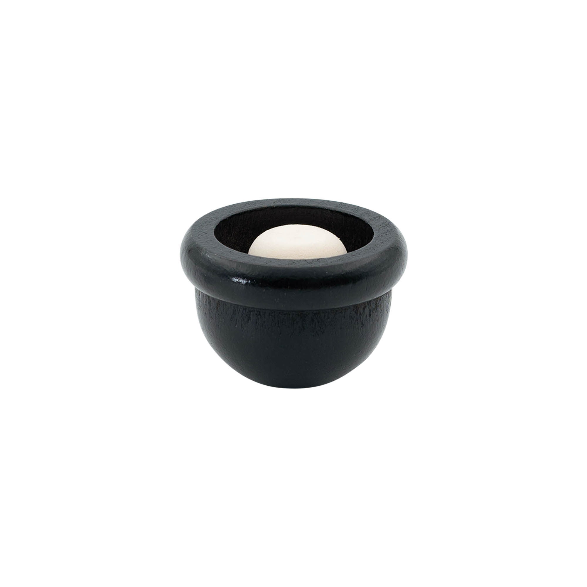 Käepideme kork 19 mm "Melon", puit/PE, must, suuava jaoks: kork Käepideme kork 19 mm "Melon", puit/PE, must, suuava jaoks: kork
