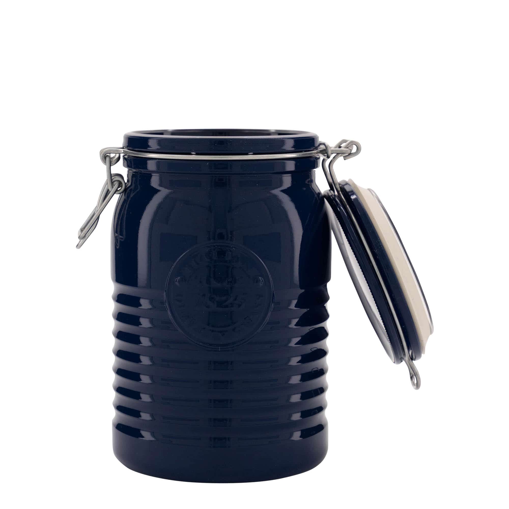 1000 ml traatkaanega purk 'Officina 1825', sinine, sulgur: traatkaas