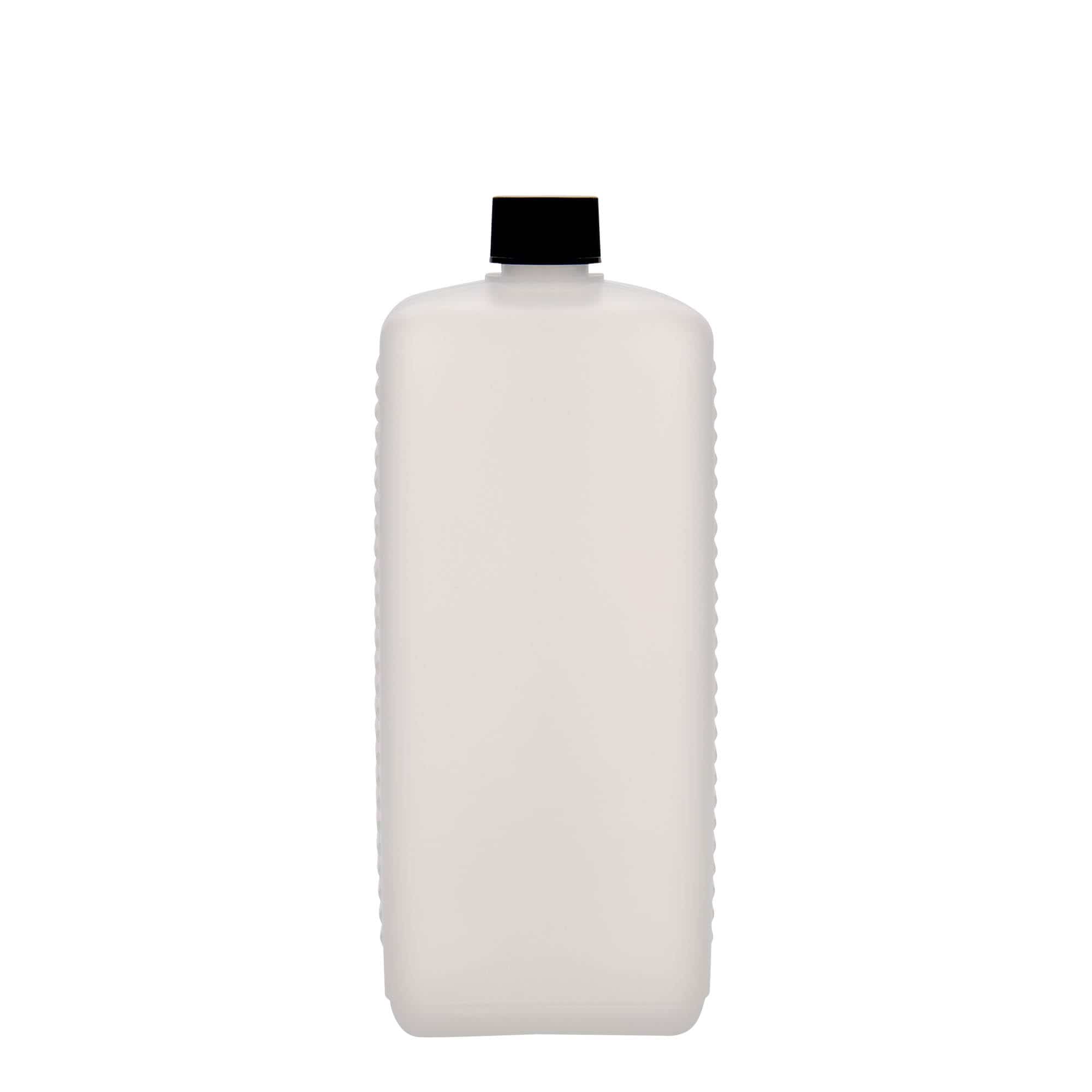 1000 ml kanisterpudel, ristkülikukujuline, HDPE-plast, loomulik värv, sulgur: DIN 25 EPE 1000 ml kanisterpudel, ristkülikukujuline, HDPE-plast, loomulik värv, sulgur: DIN 25 EPE