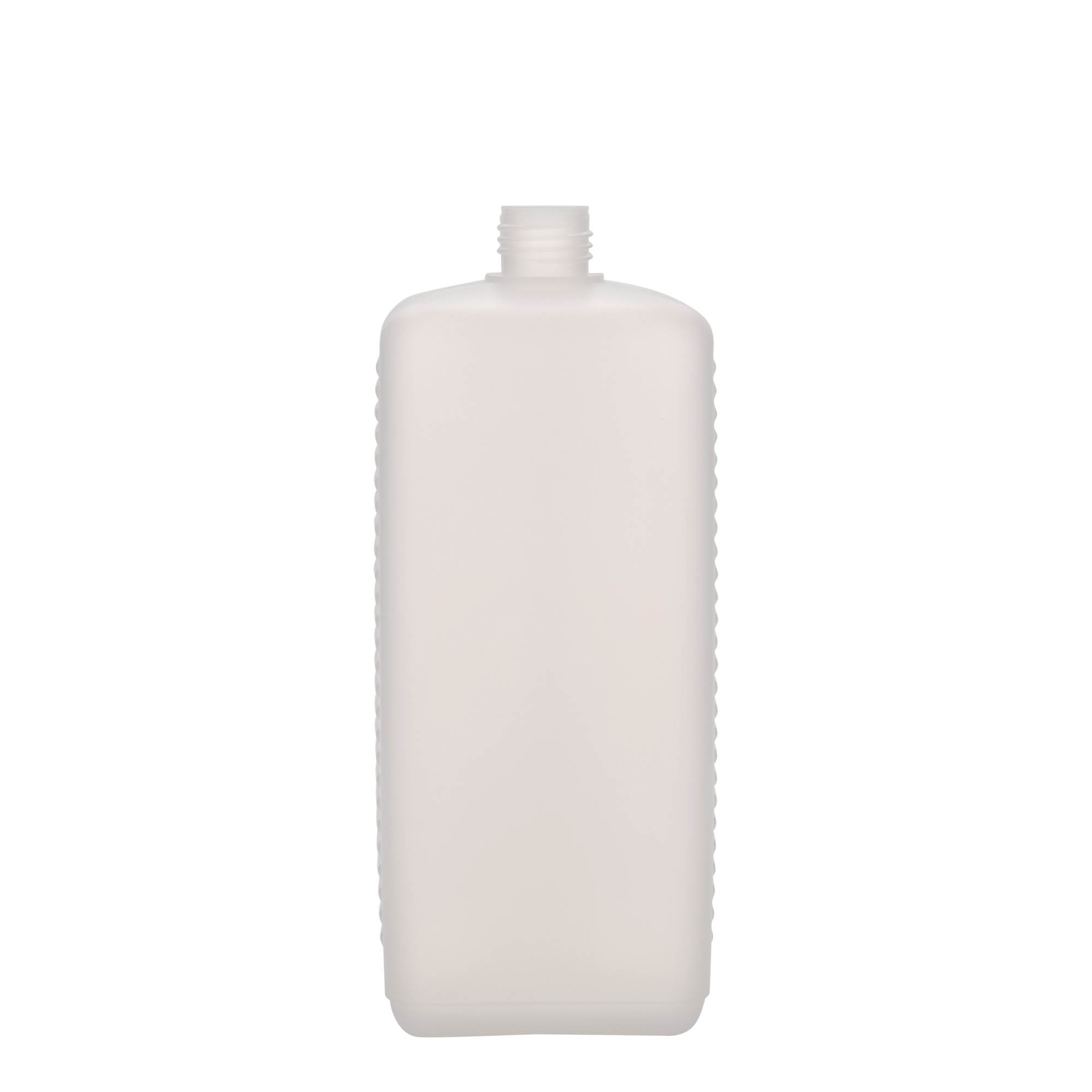 1.000 ml kanistripudel, ristkülikukujuline, HDPE-plastik, naturaalne, avaus: DIN 25 EPE
