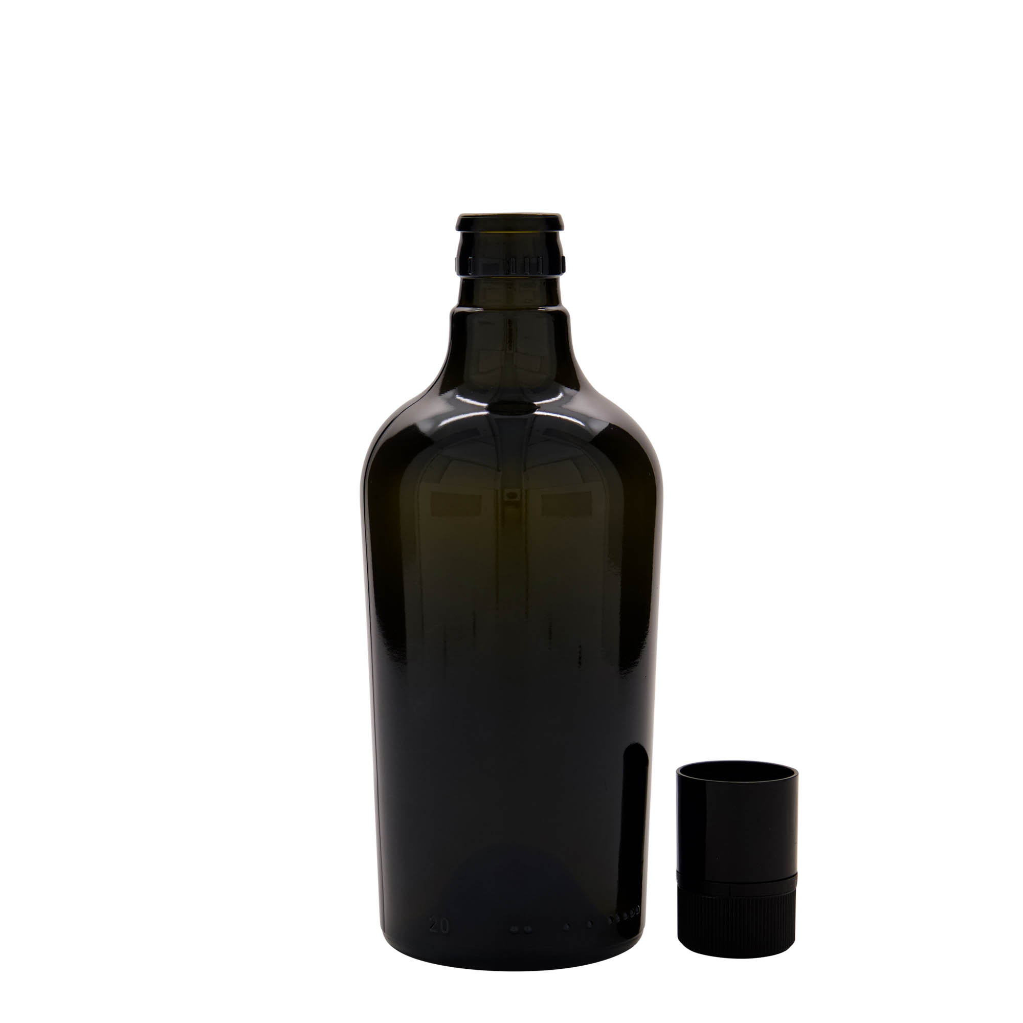 500 ml äädika-/õliflask 'Oleum', klaas, antiikroheline, suuava: DOP