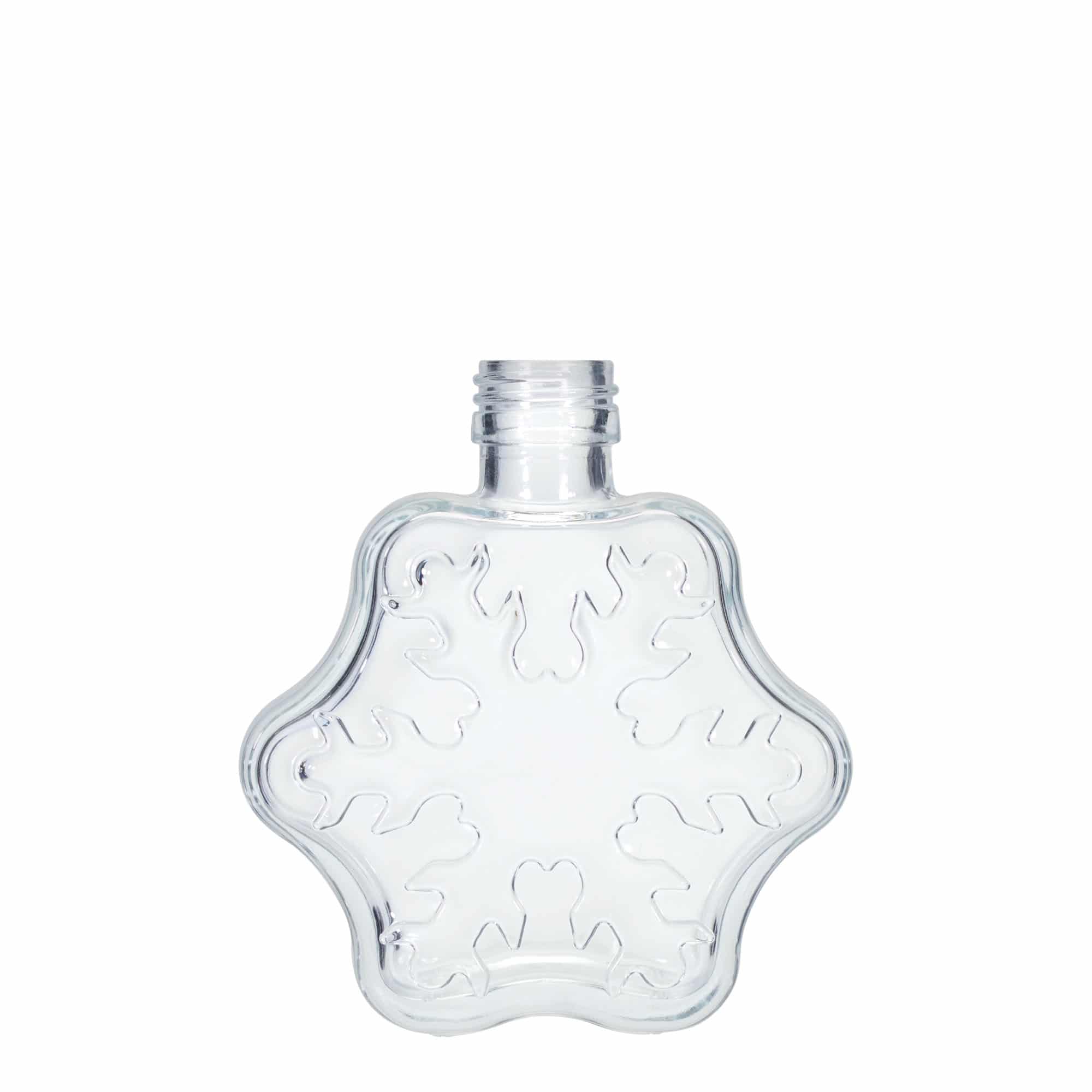 200 ml klaaspudel 'Lumehelbeke', suu: PP 28