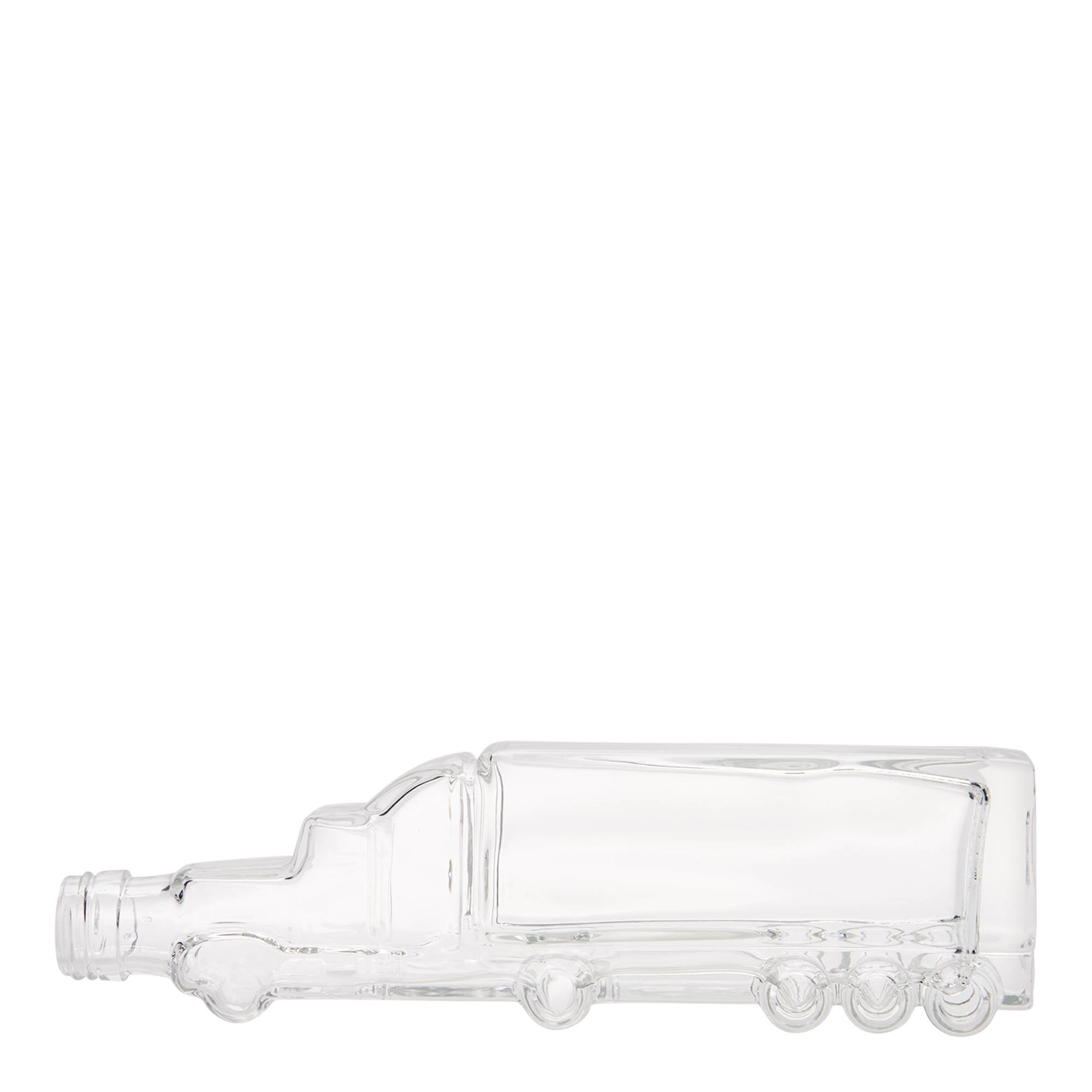 200 ml klaaspudel 'Veoauto', sulgur: kork