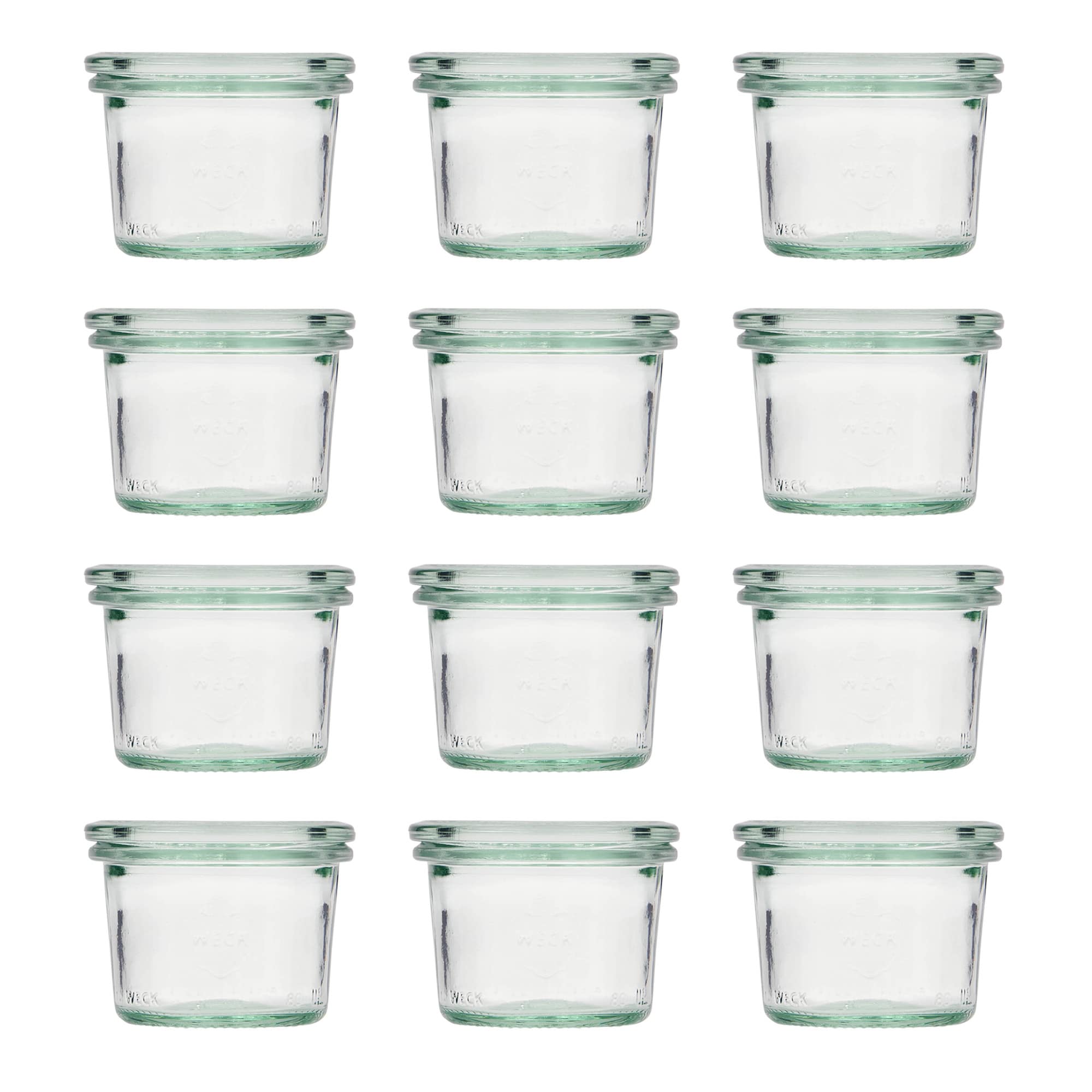 12x 80 ml WECK-klaaspurk klaaskaanega RR 60