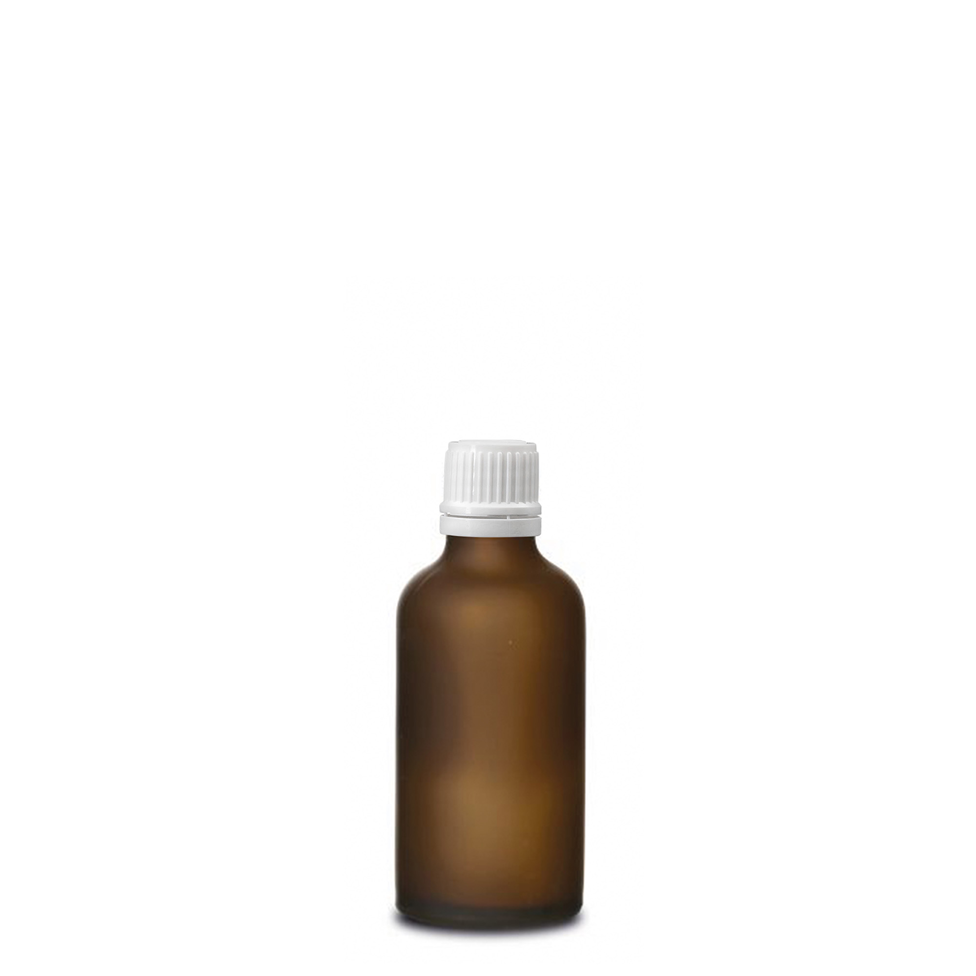 50 ml meditsiinipudel, klaas, pruun härmatisega, suuava: DIN 18