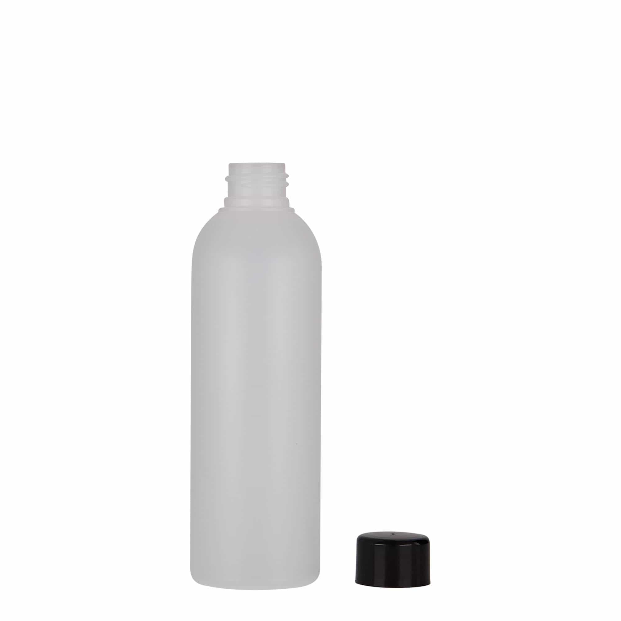200 ml plastpudel 'Tuffy', HDPE, naturaalne, kaelus: 24/410