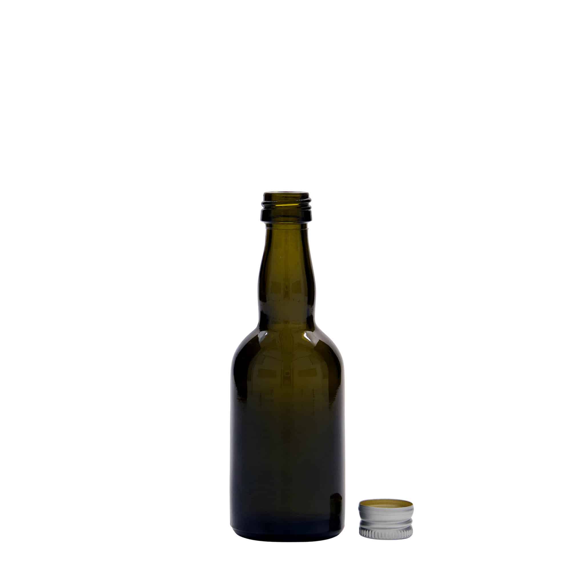 50 ml klaaspudel 'Proba', antiikroheline, sulgur: PP 18