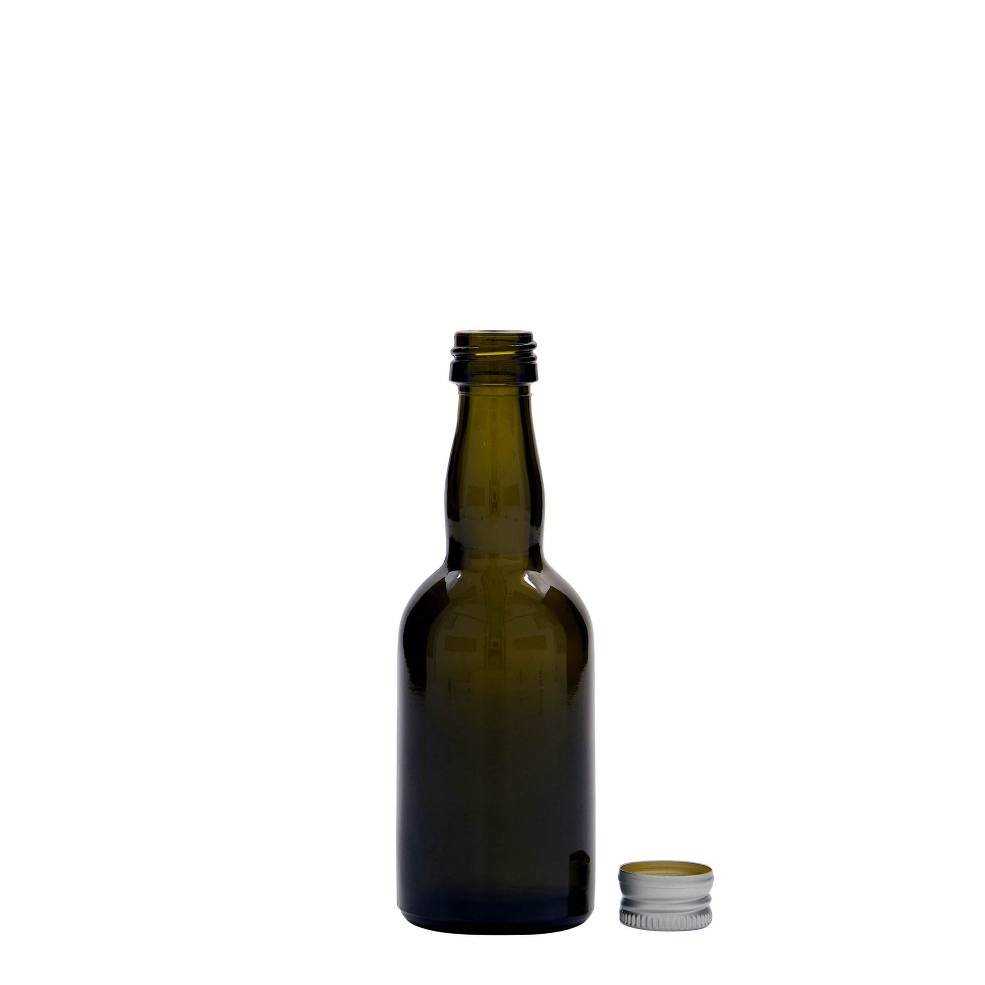 50 ml klaaspudel 'Proba', antiikroheline, suuava: PP 18