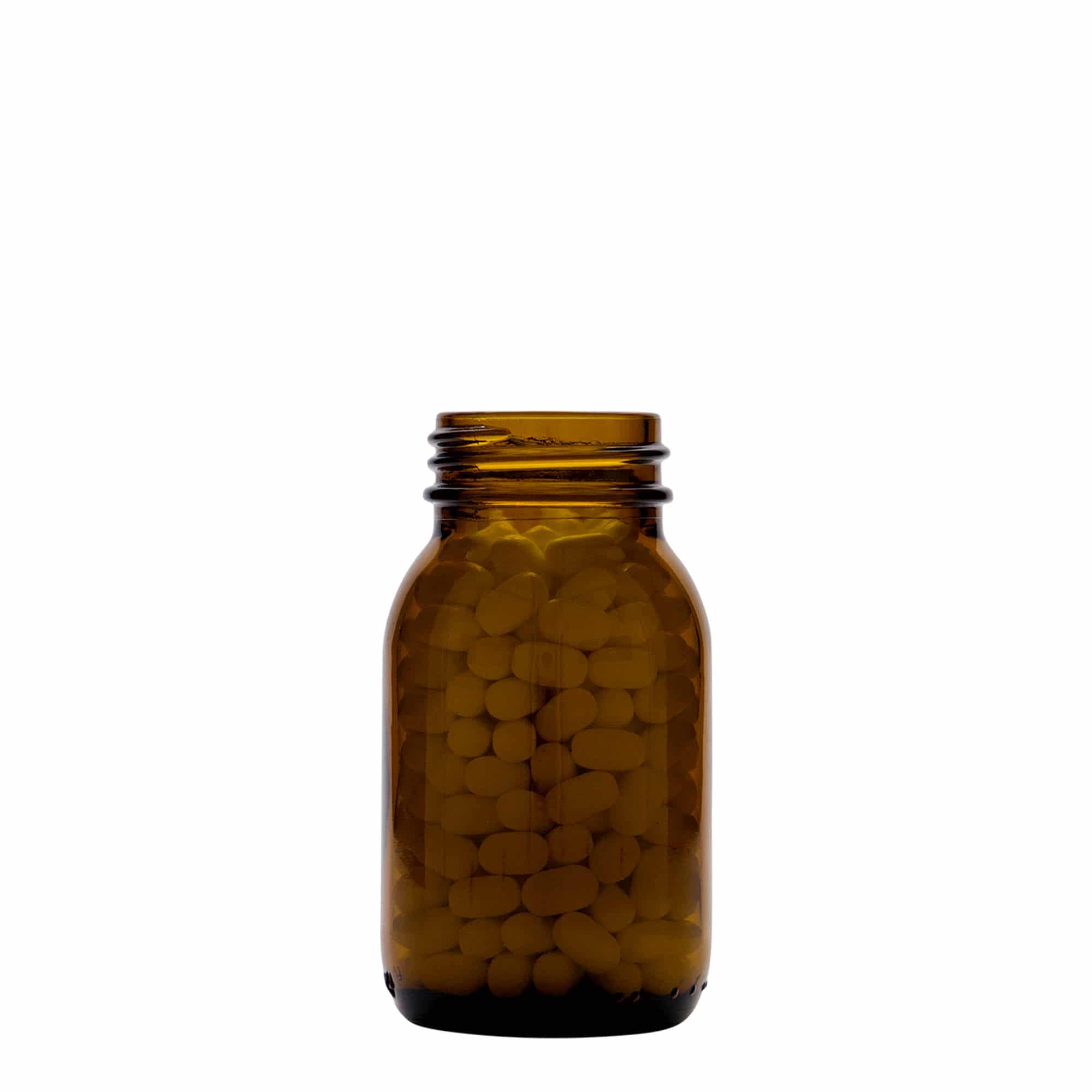 125 ml laiakaelne klaas, pruun, ava: DIN 40