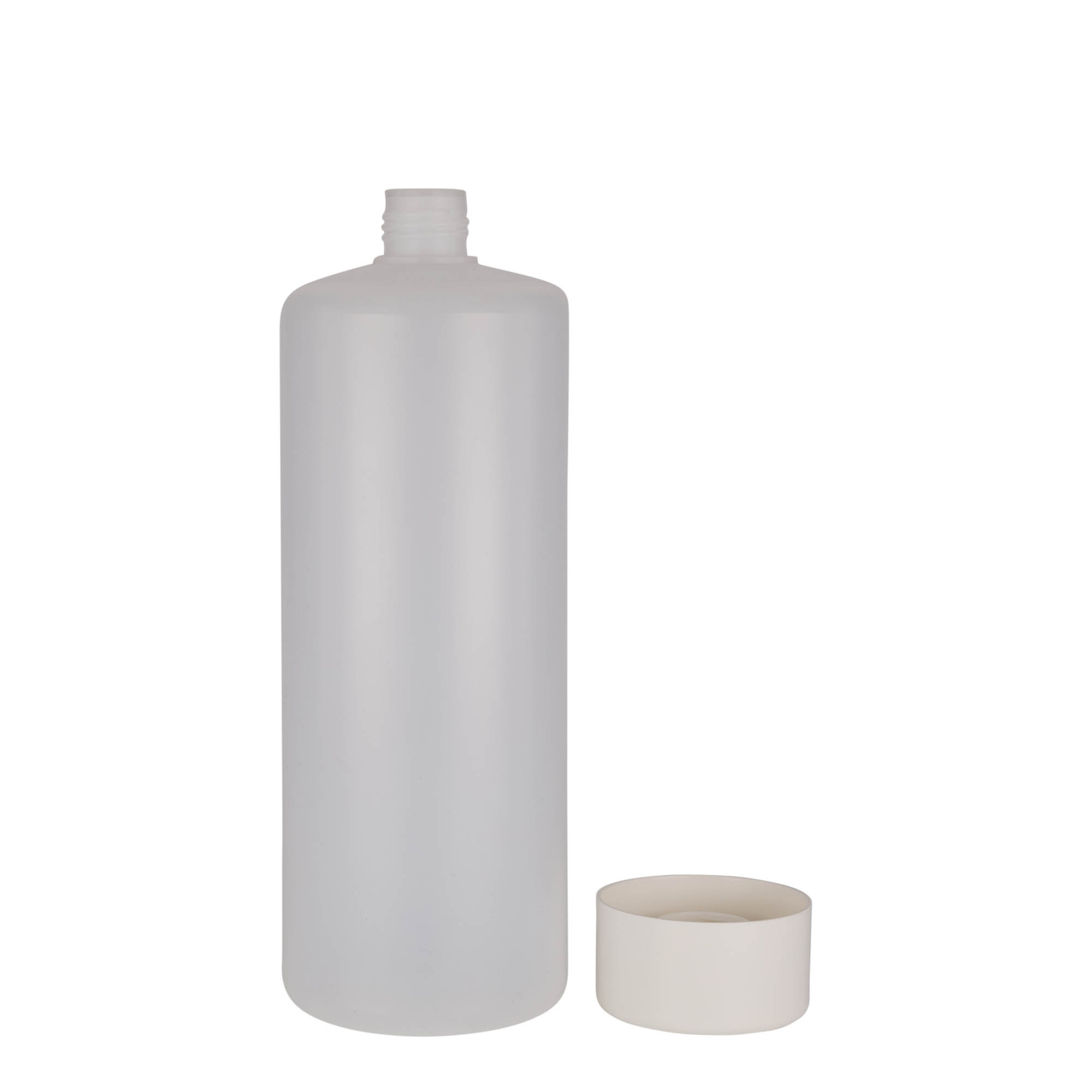 1.000 ml ümarpudel, PE-plastik, naturaalne, suuava: keeratava kork 1.000 ml ümarpudel, PE-plastik, naturaalne, suuava: keeratava kork