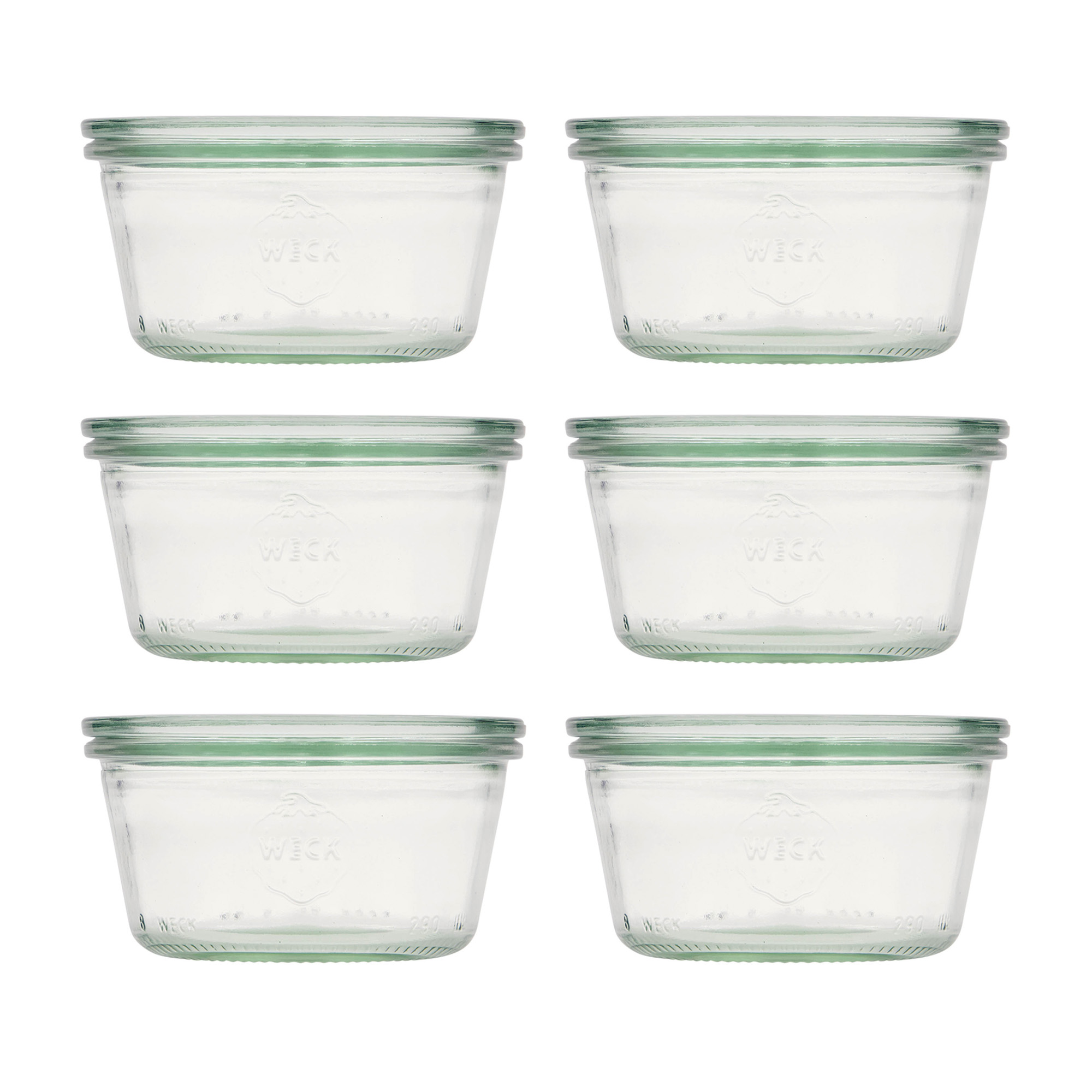 6x 290 ml madal WECK-klaaspurk klaaskaanega RR 100