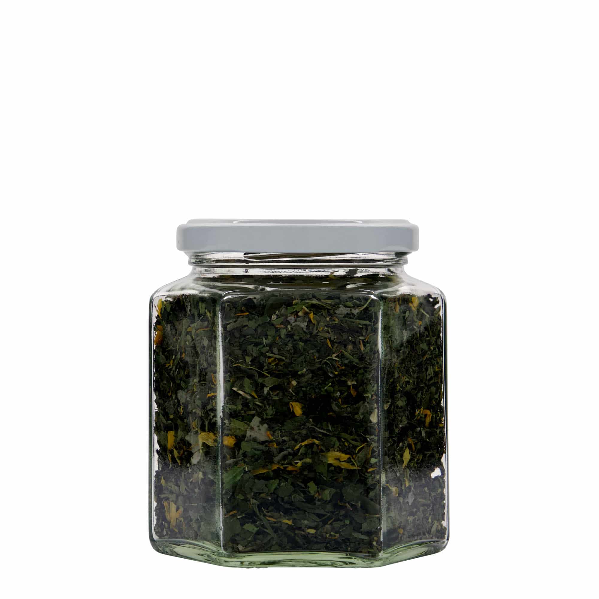 390 ml kuuskantklaas, ava: keeratava kaanega (TO 70)