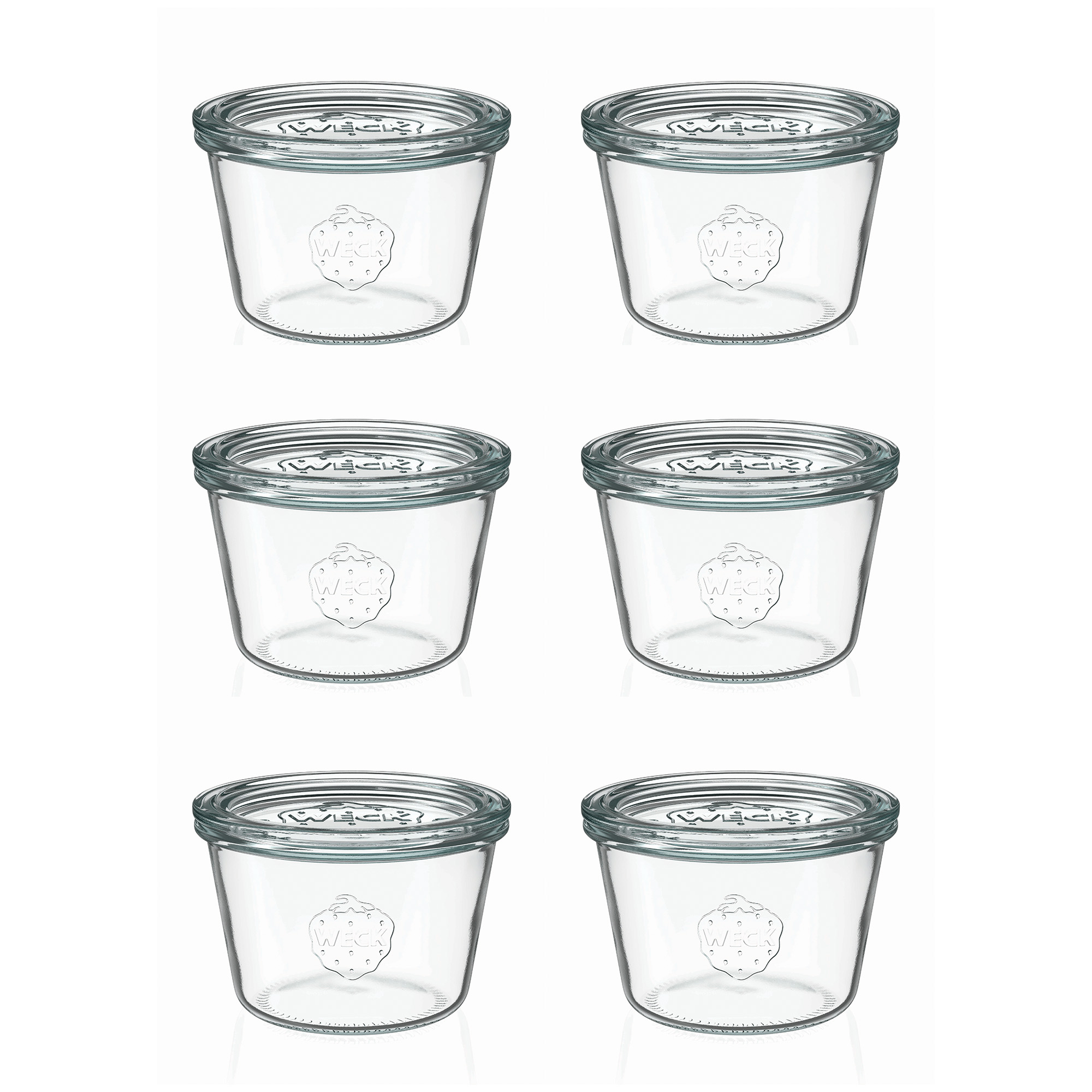 6x 370 ml WECK-klaaspurk klaaskaanega RR 100