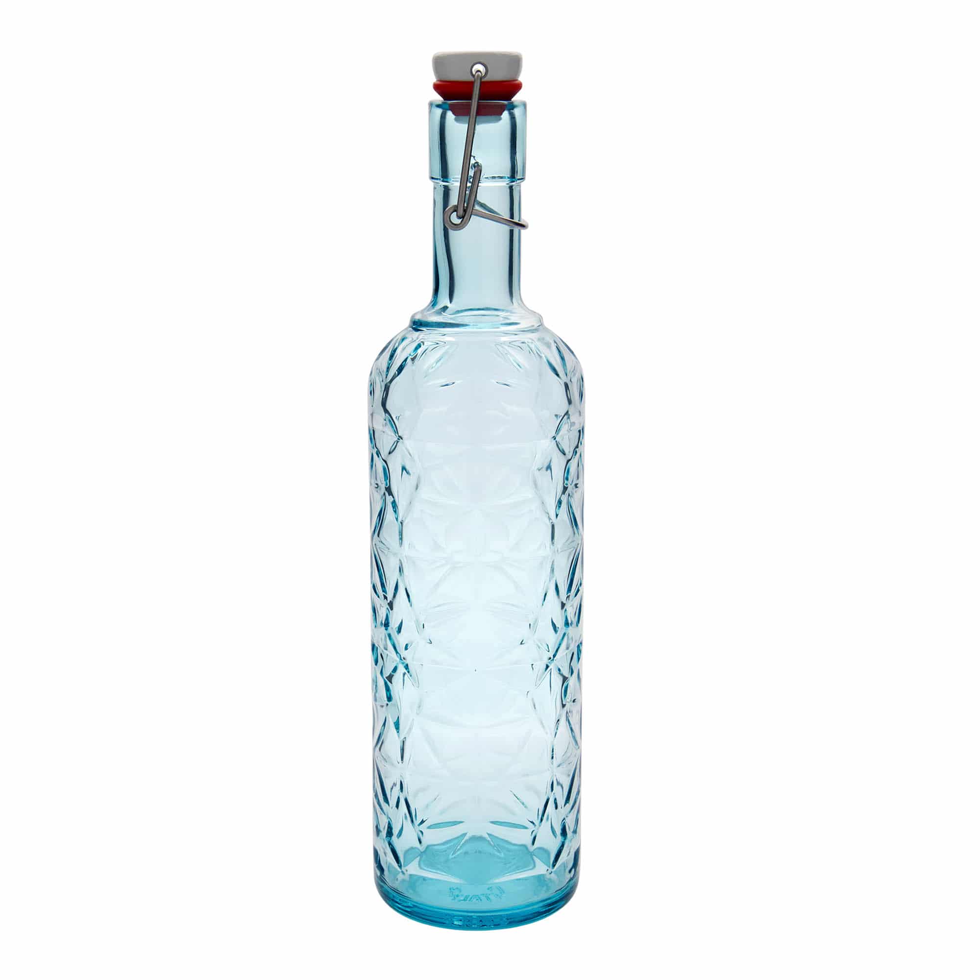 1.000 ml klaaspudel 'Oriente', asuurisinine, suu: sanglukk