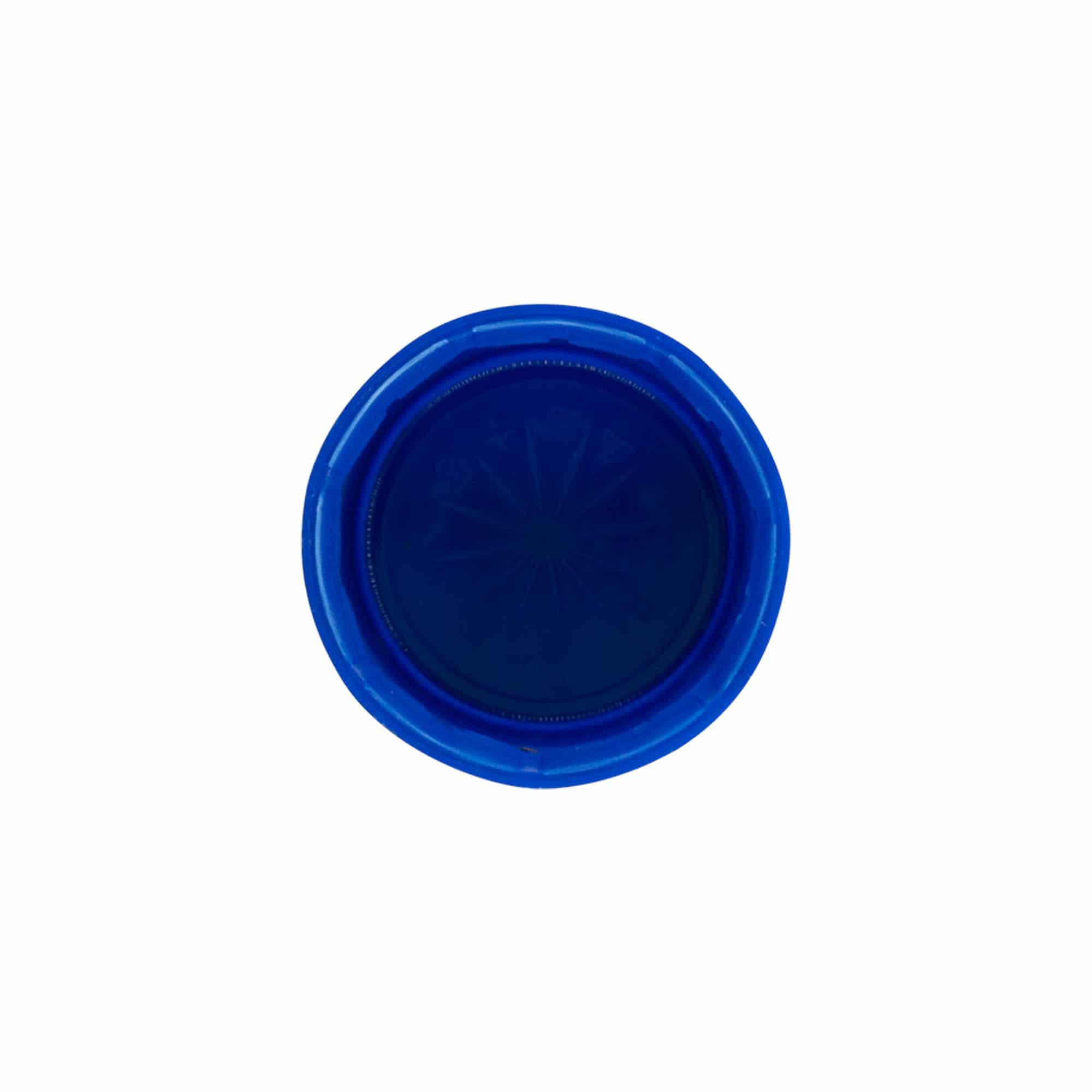 Keeratav kork kahe algusega keermega, PE-plast, sinine, sulguri tüüp: PET 38 mm