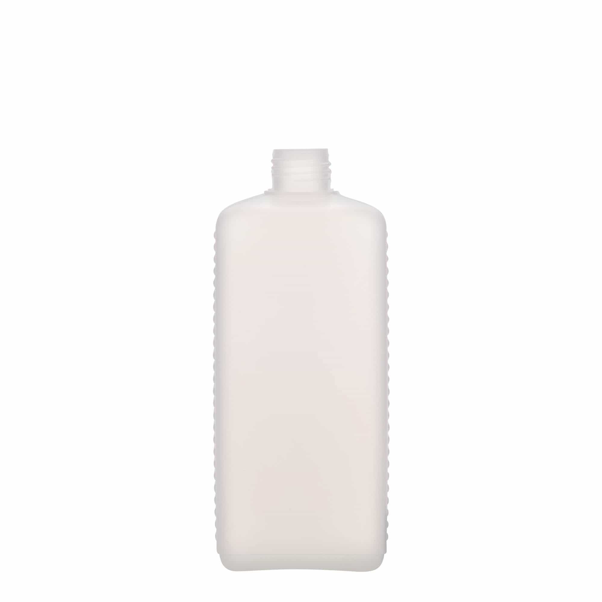 500 ml kanisterpudel, ristkülikukujuline, HDPE-plast, loomulik värv, sulgur: DIN 25 EPE 500 ml kanisterpudel, ristkülikukujuline, HDPE-plast, loomulik värv, sulgur: DIN 25 EPE