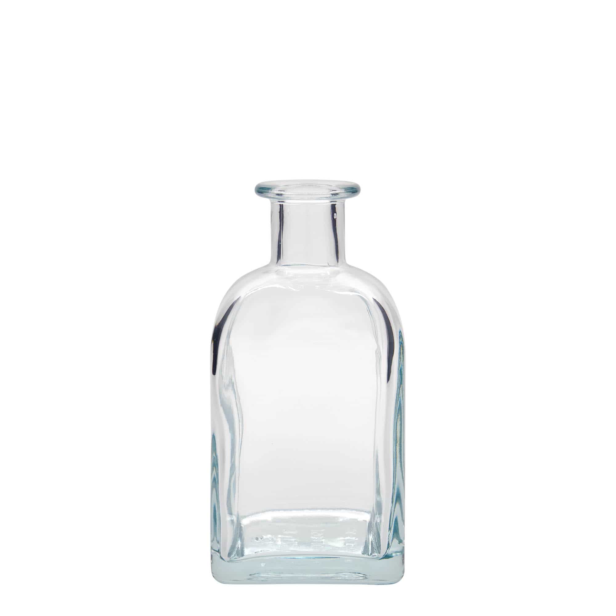 350 ml klaasist apteegipudel 'Carré', ruudukujuline, sulgur: kork