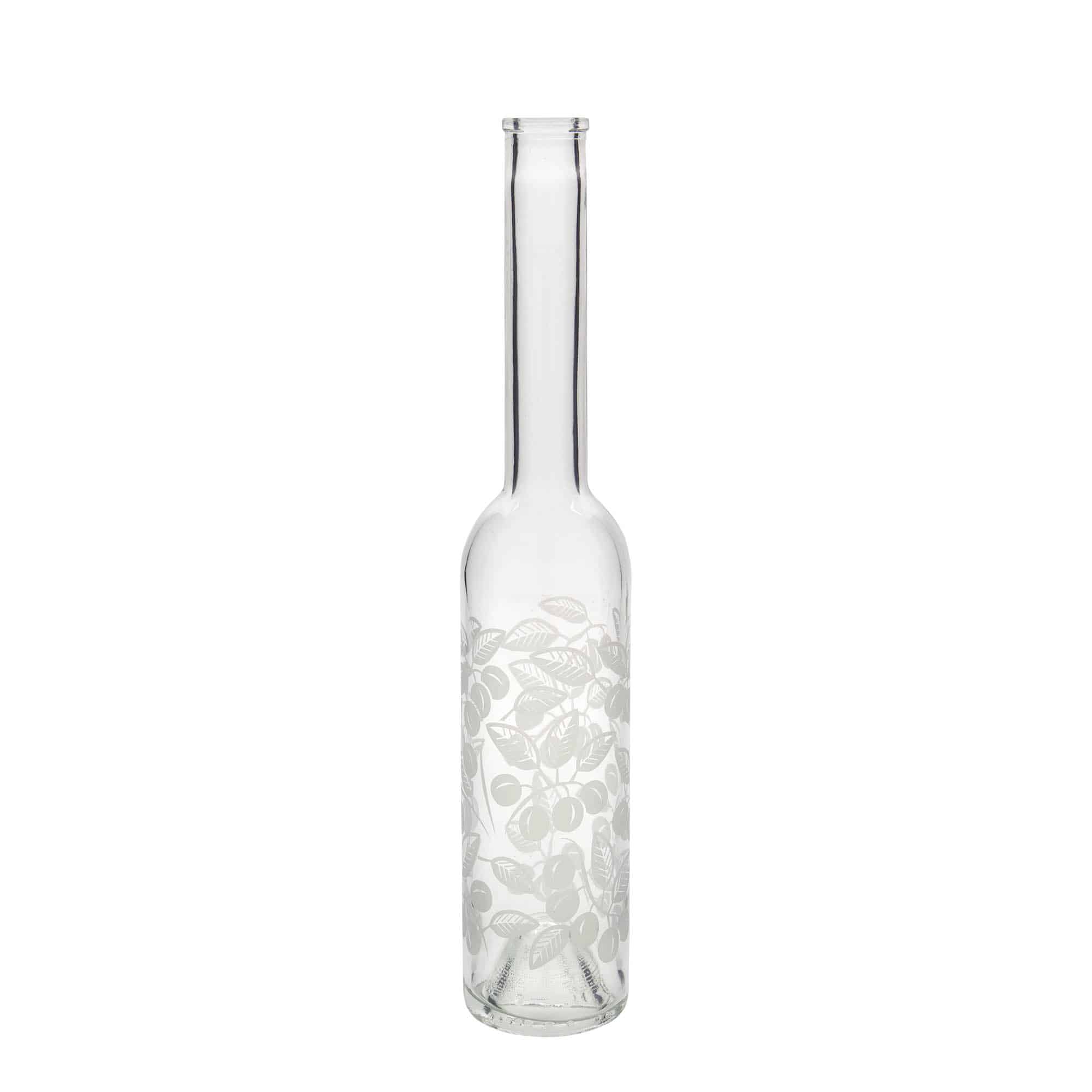 350 ml klaaspudel 'Opera', motiiv: mirabellid, sulgur: kork
