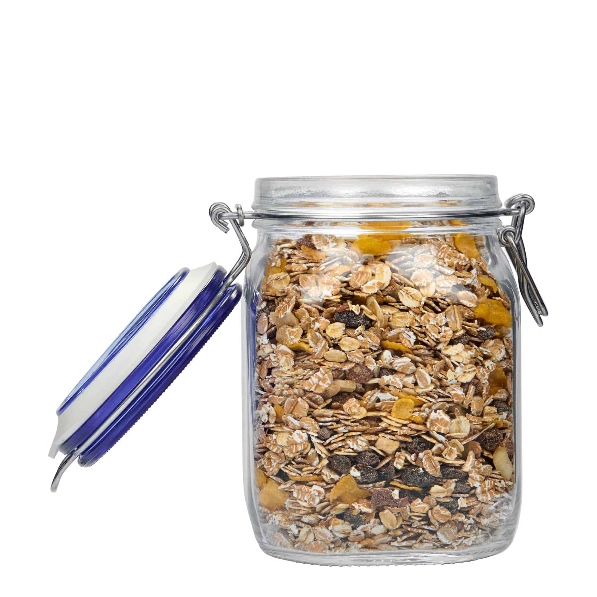 1.000 ml traadist sulguriga klaaspurk 'Fido' sinise kaanega, ruudukujuline, ava: traadist sulguriga sulgur 1.000 ml traadist sulguriga klaaspurk 'Fido' sinise kaanega, ruudukujuline, ava: traadist sulguriga sulgur