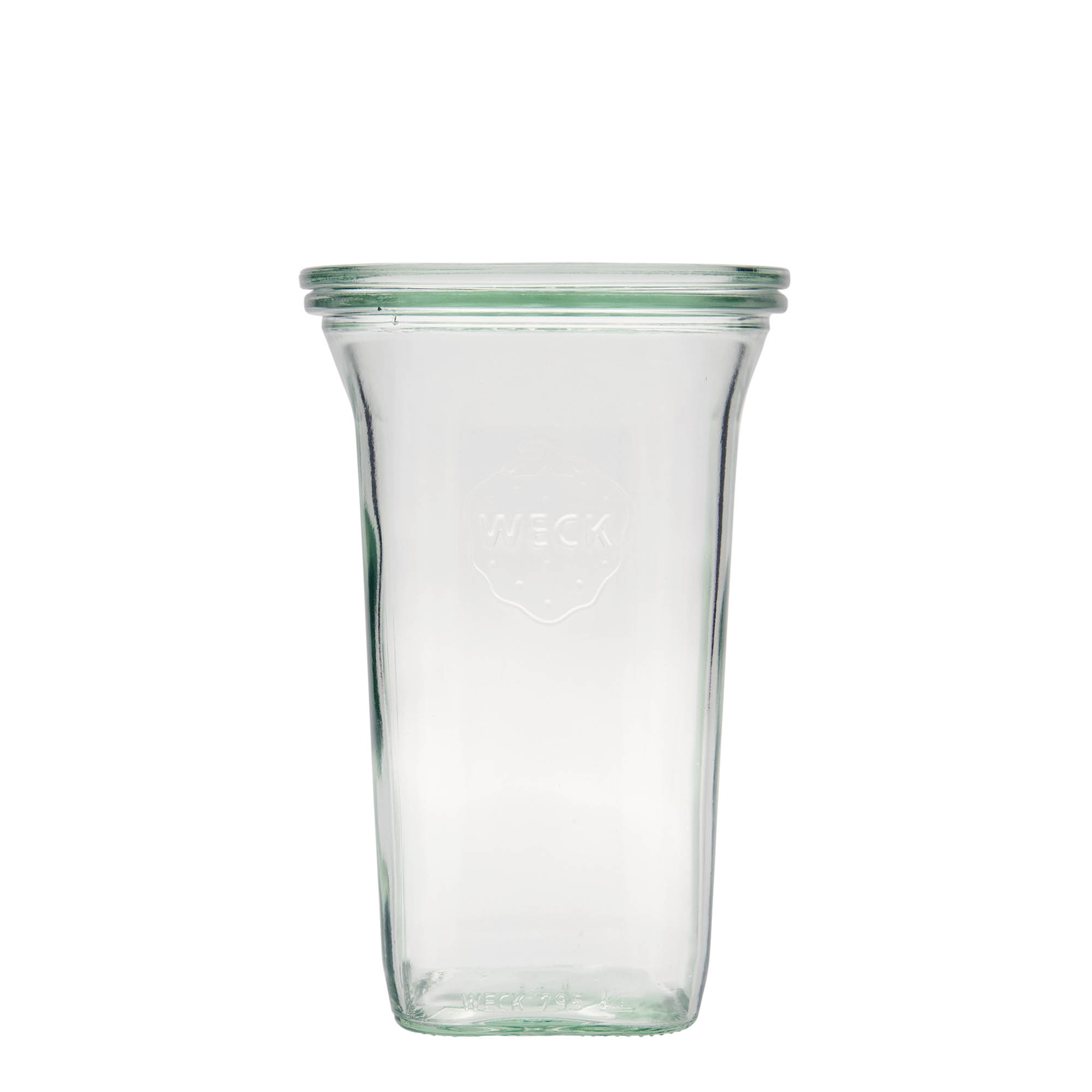 795 ml WECKi Quadro-purk, ruudukujuline, sulgur: ümar serv