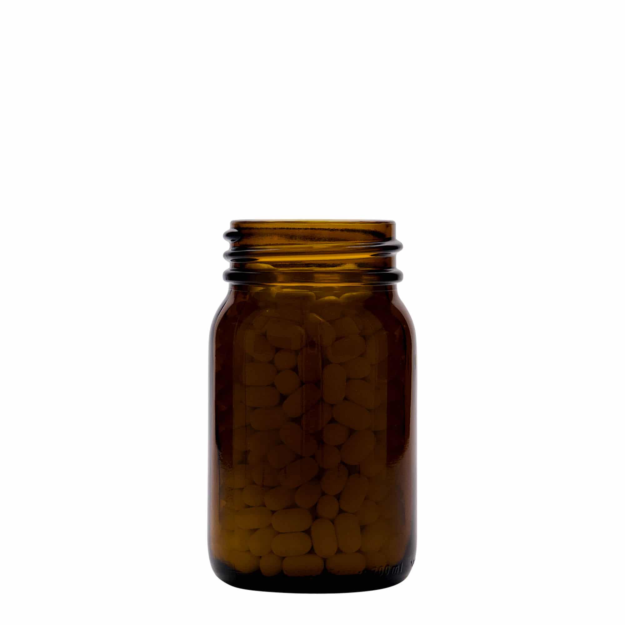 200 ml laia kaelaga purk, pruun, sulgur: DIN 55