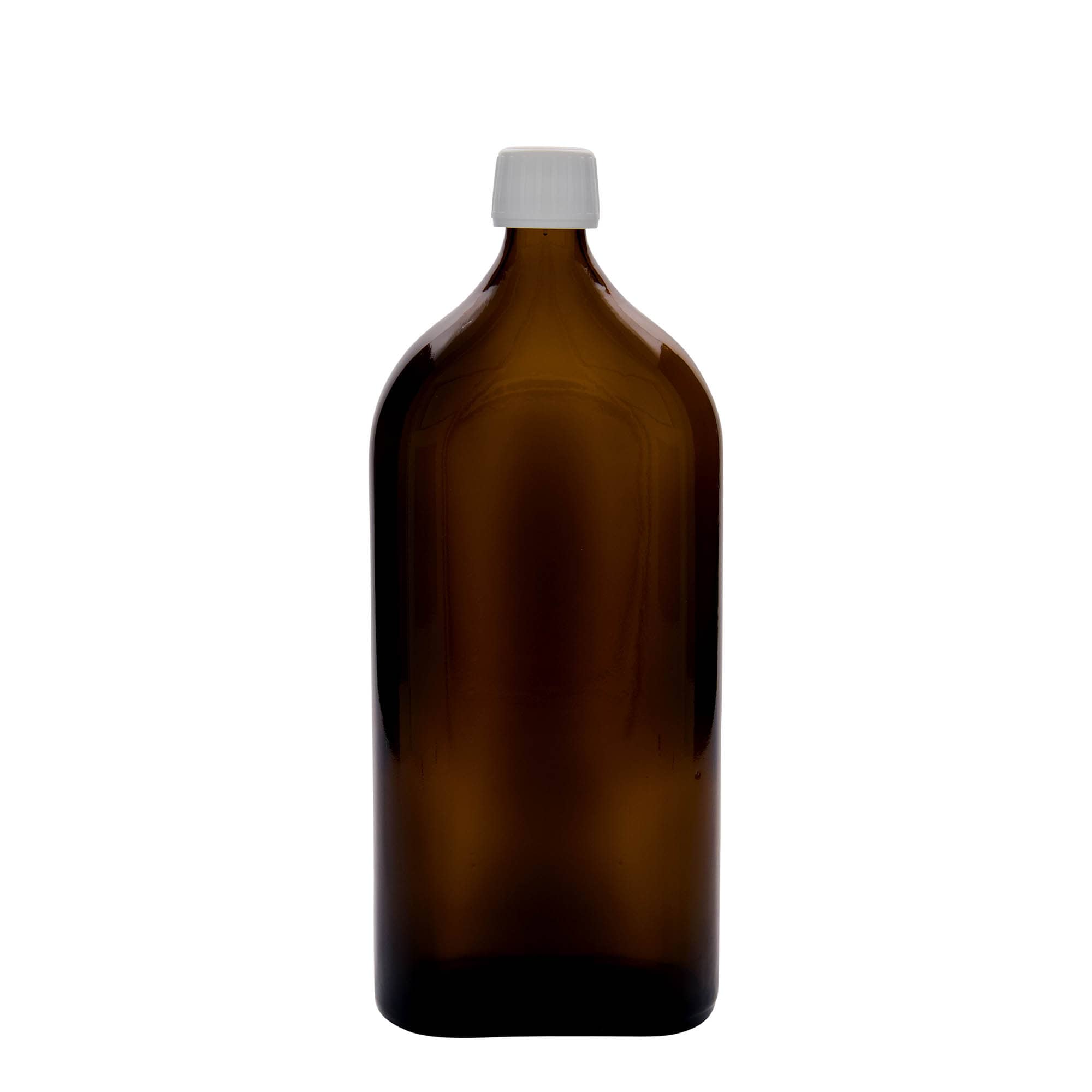 1.000 ml meditsiinipudel Meplat, ovaalne, klaas, pruun, suu: PP 28