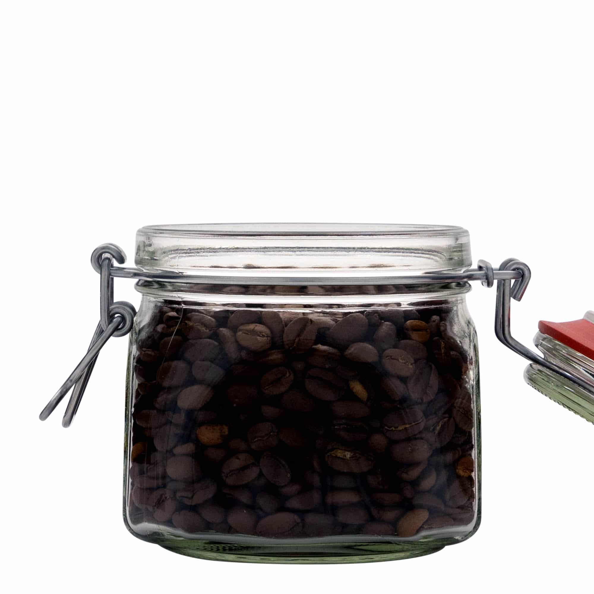 630 ml traatkaanega purk, ruudukujuline, sulgur: traatkaas