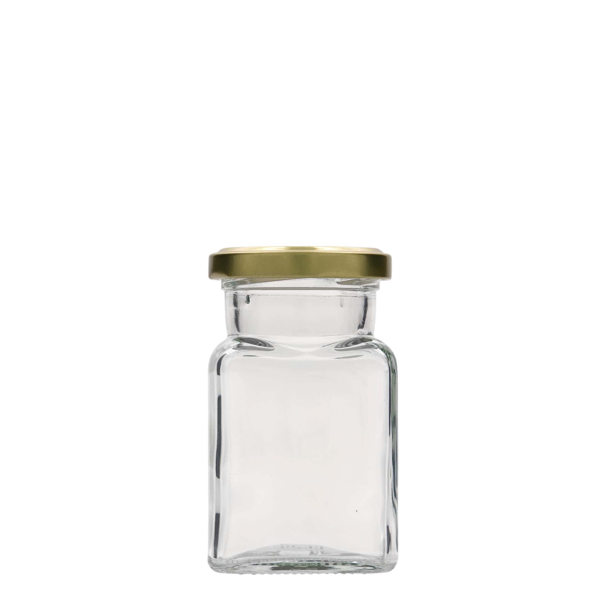 150 ml ruudukujuline klaaspurk, avale: keeratav (TO 53)