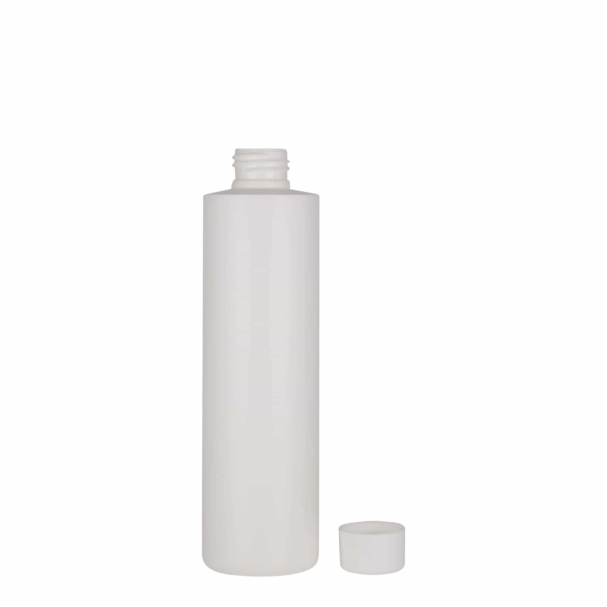 250 ml plastpudel 'Pipe', Green HDPE, valge, sulgur:  24/410