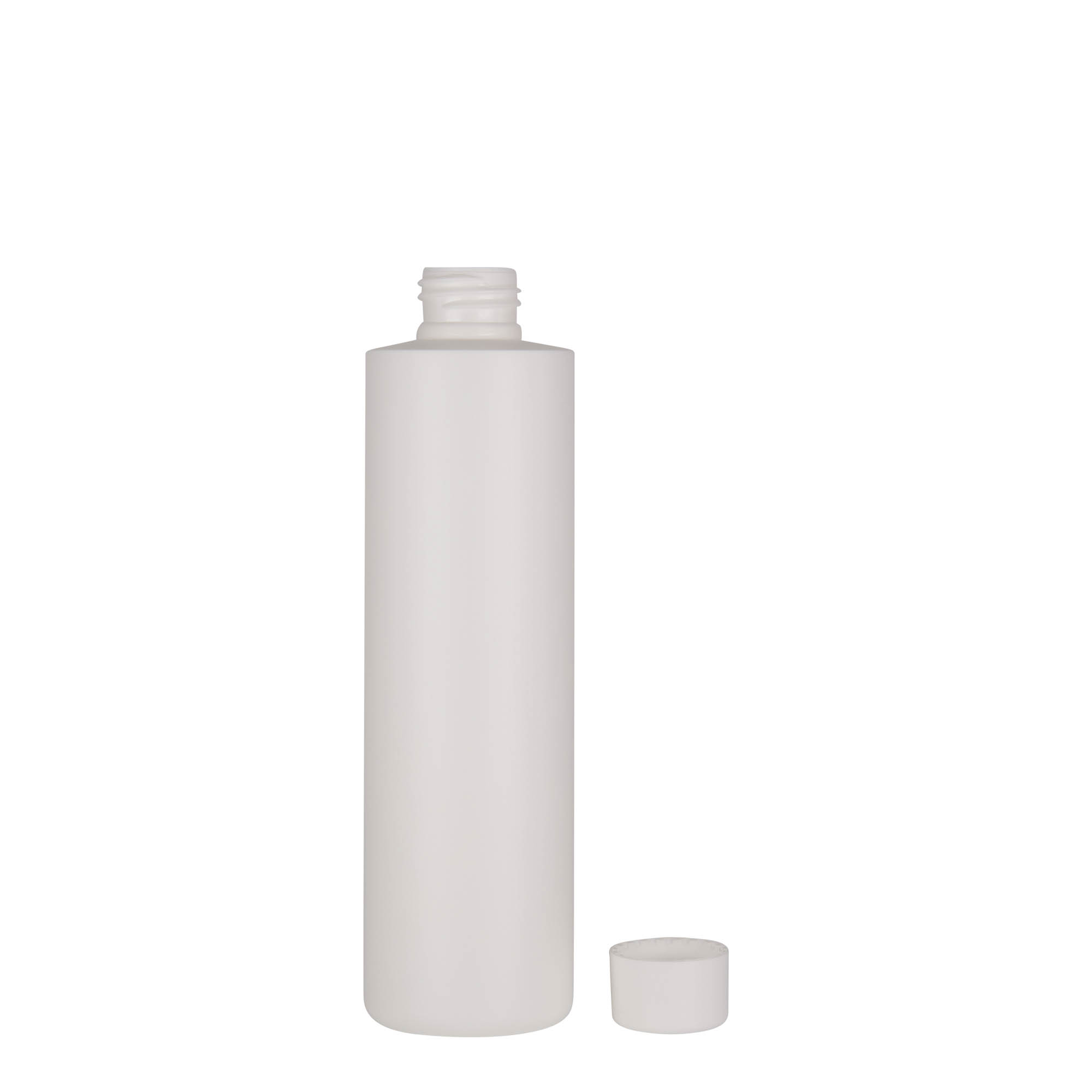 250 ml plastpudel 'Pipe', roheline HDPE, valge, avaus: 24/410
