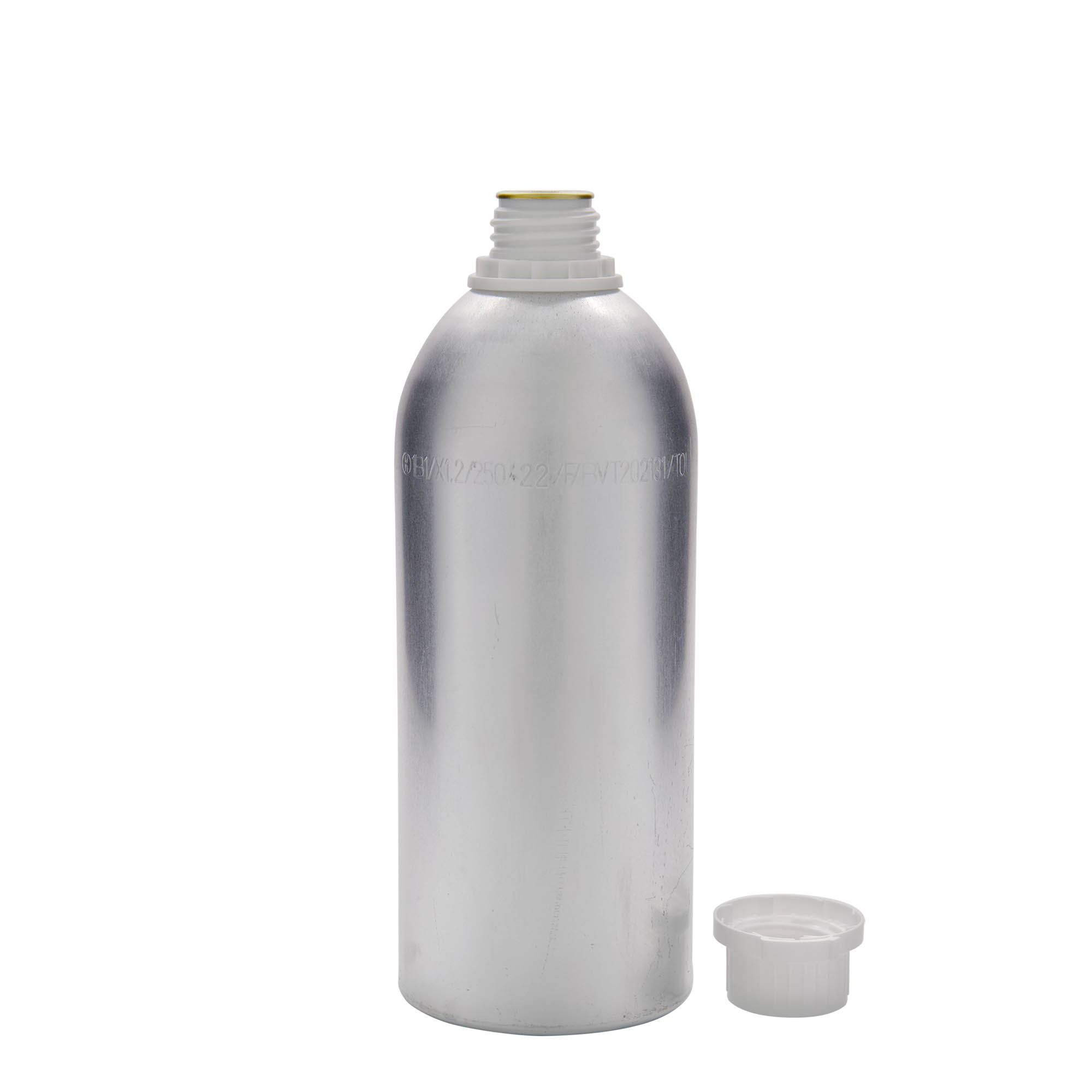 1100 ml alumiiniumflaska, metall, hõbedane, suuava: DIN 32 1100 ml alumiiniumflaska, metall, hõbedane, suuava: DIN 32