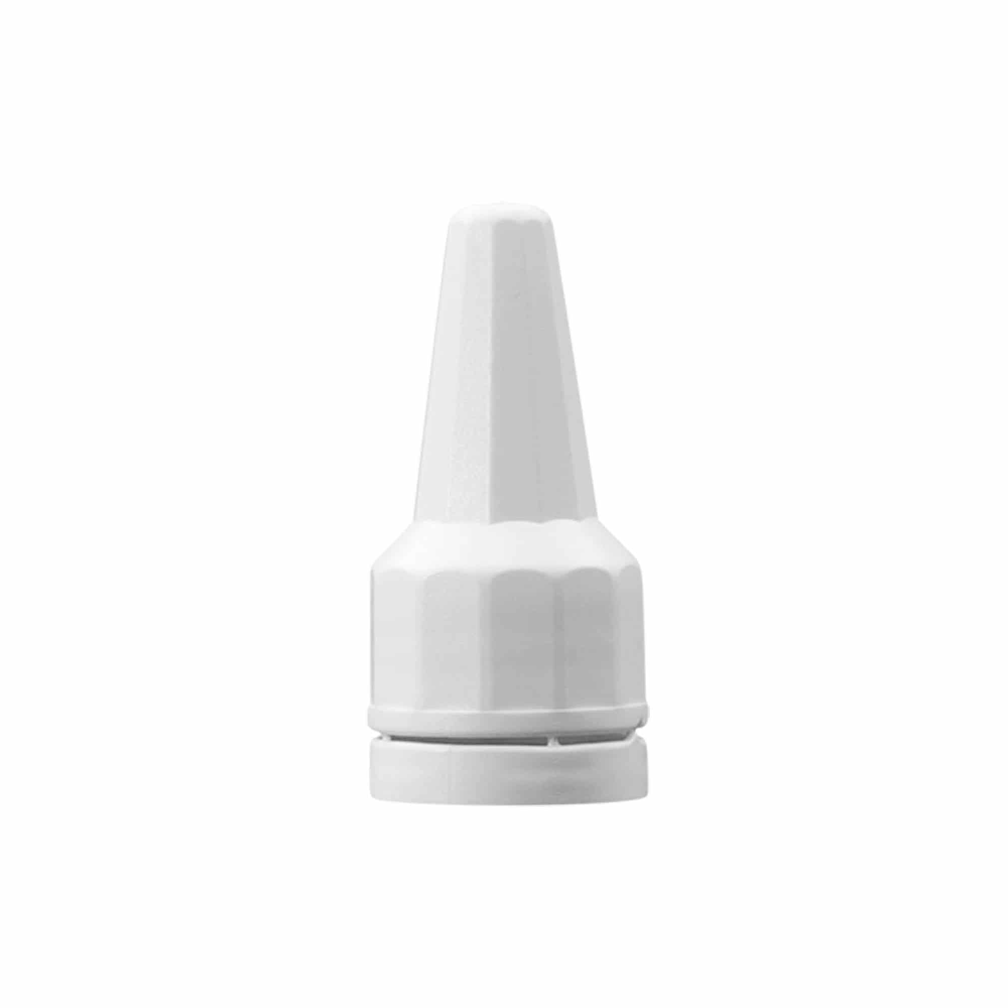 Kruvikork applikatsiooniga, PE-plastik, valge, suuava jaoks: DIN 18 Kruvikork applikatsiooniga, PE-plastik, valge, suuava jaoks: DIN 18